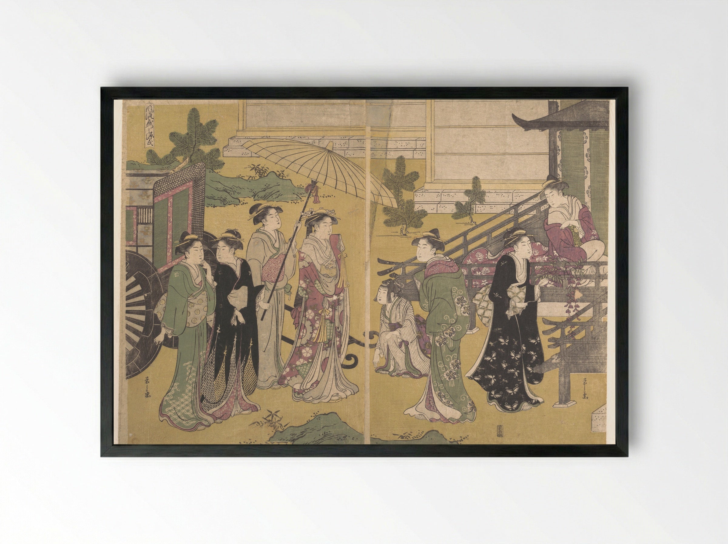 Fuji no Uraha - Chōbunsai Eishi - Framed Print Black