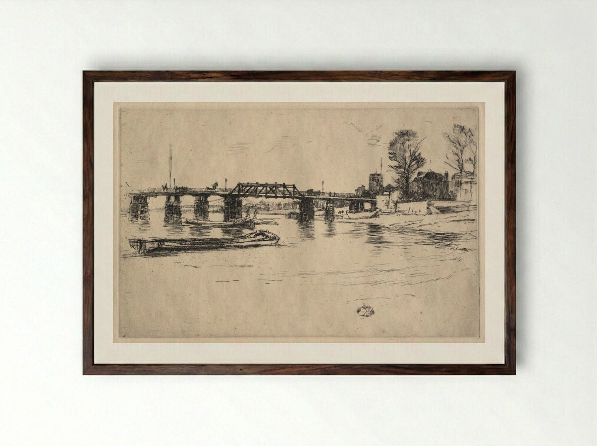 Fulham - James McNeill Whistler - Framed Print Dark Wood