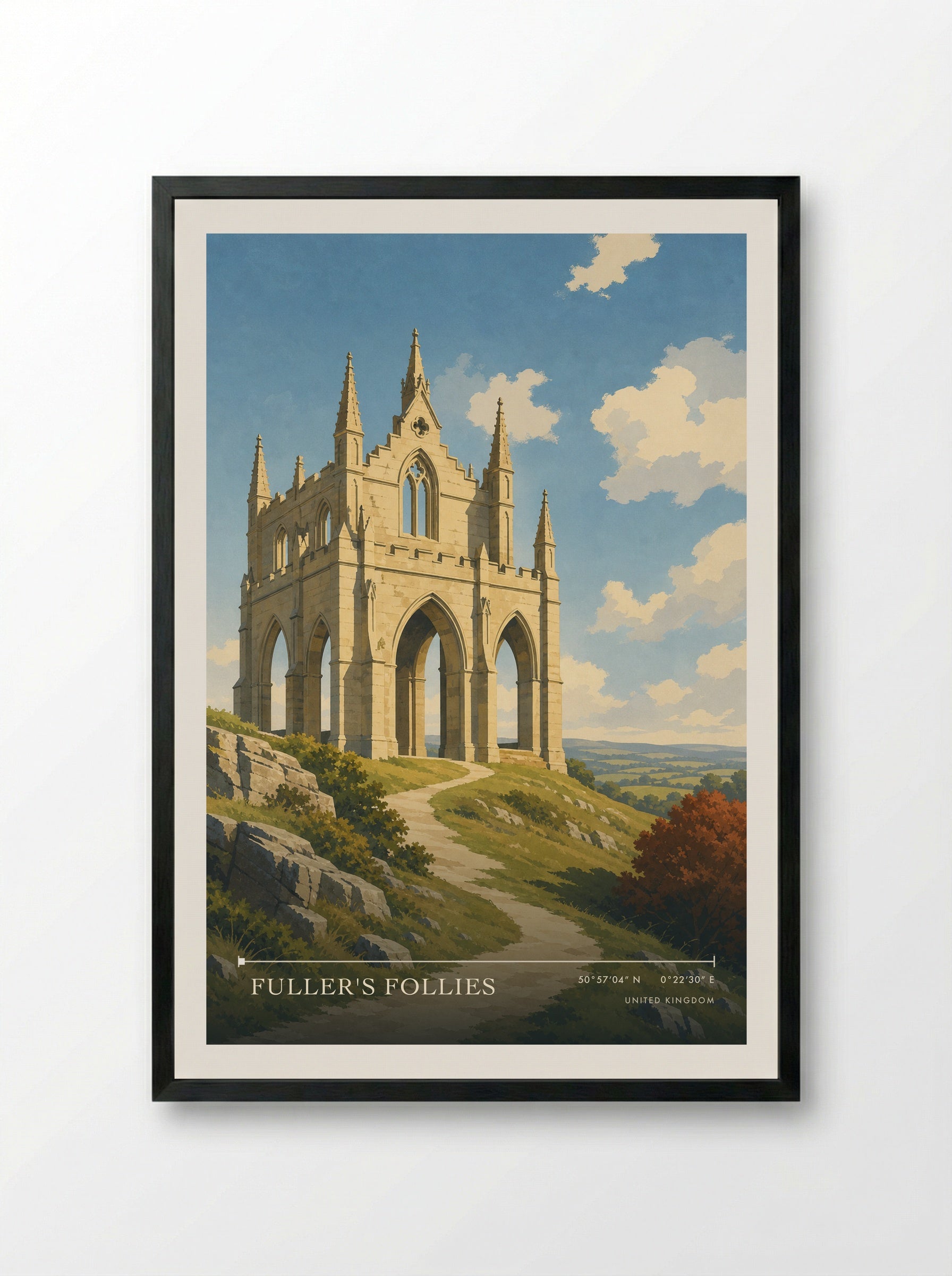Fuller's Follies United Kingdom Travel Poster - Framed Print Black