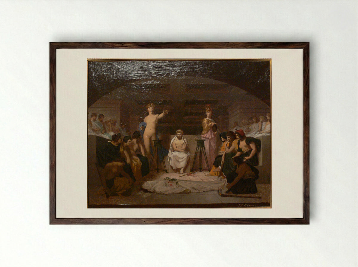 Funeral Wake - Jean-Léon Gérôme - Framed Print Dark Wood