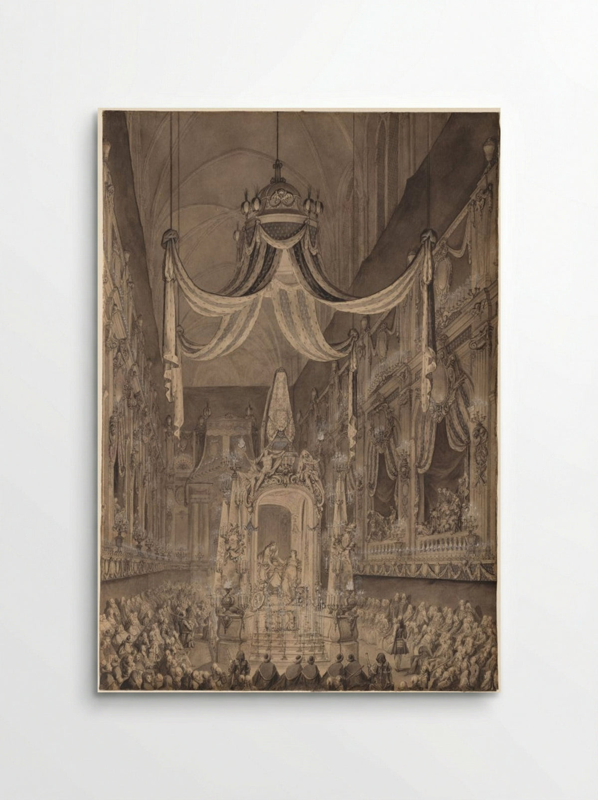 Funeral for Marie-Thérèse of Spain - Charles-Nicolas Cochin - Poster