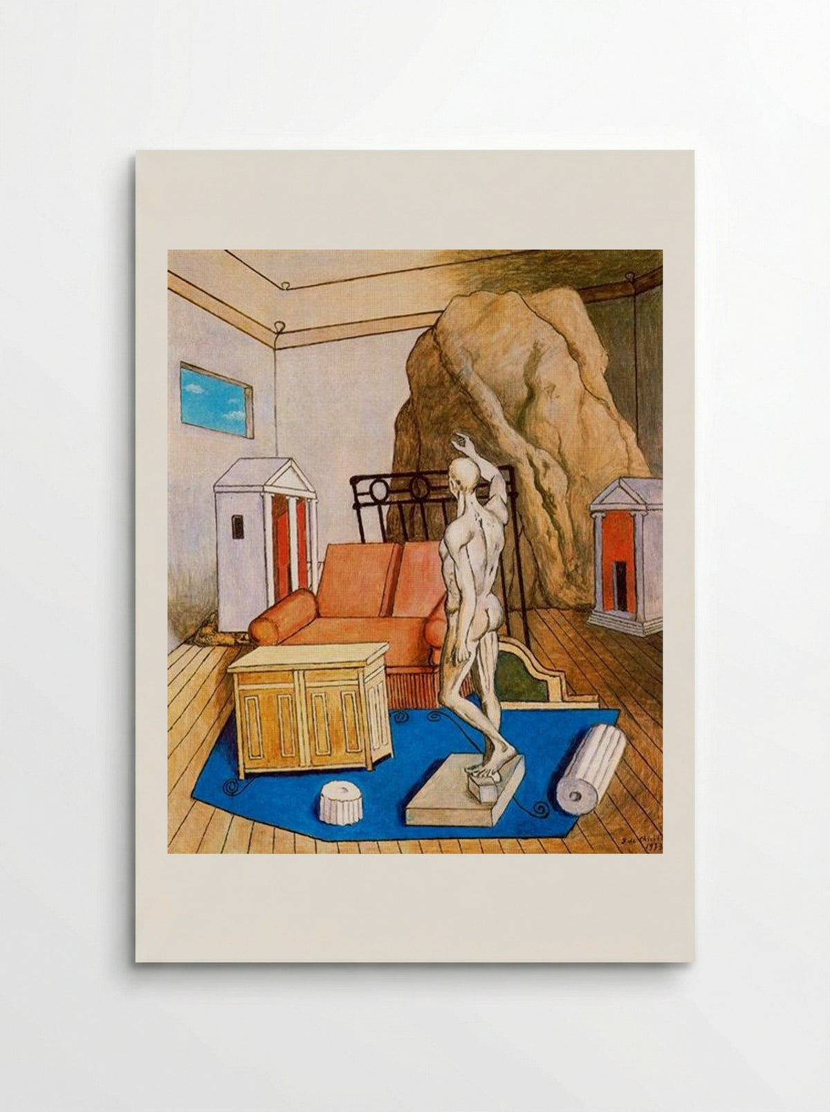Furniture and Rocks in a Room - Giorgio de Chirico - Poster