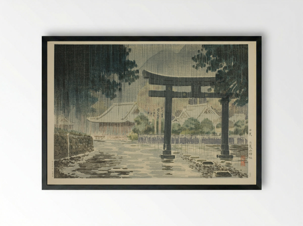 Futarasan Shrine at Nikko - Tsuchiya Koitsu - Framed Print Black