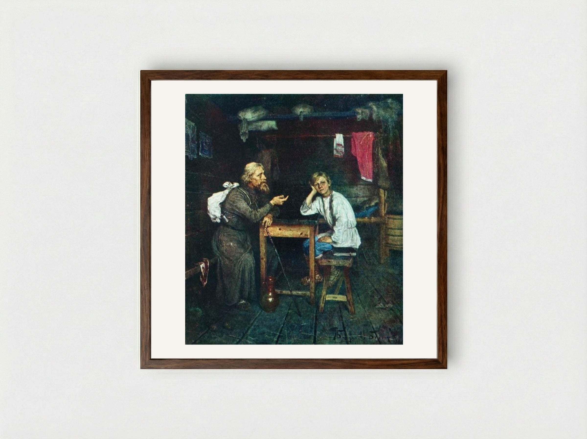 Future Monk - Nikolay Bogdanov-Belsky - Framed Print Dark Wood