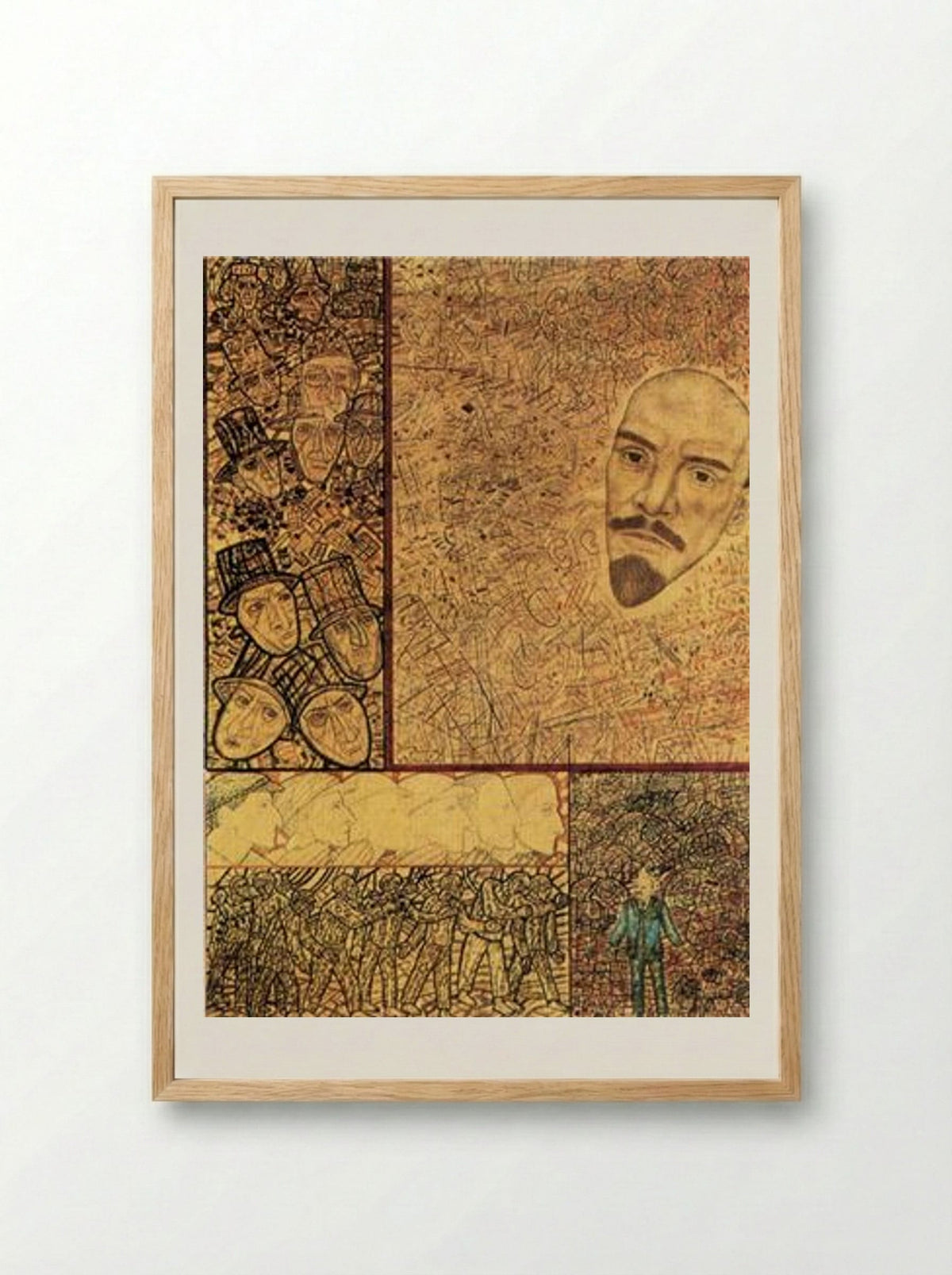 GOELRO (Lenin's Plan for the Electrification of Russia) - Pavel Filonov - Framed Print Wood