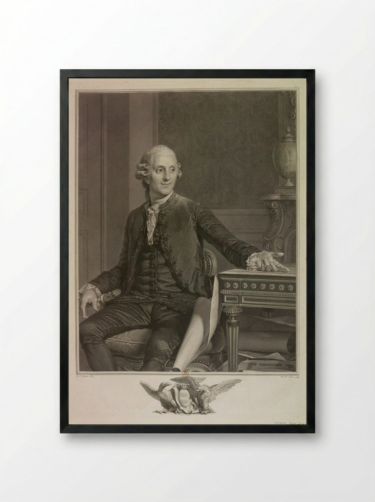 Gabriel Senac de Meilhan - Charles Clément Bervic - Framed Print Black
