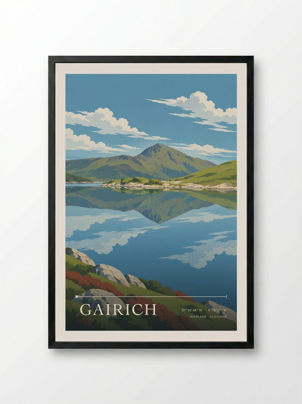 Gairich, Highland | Travel Poster - Framed Print Black