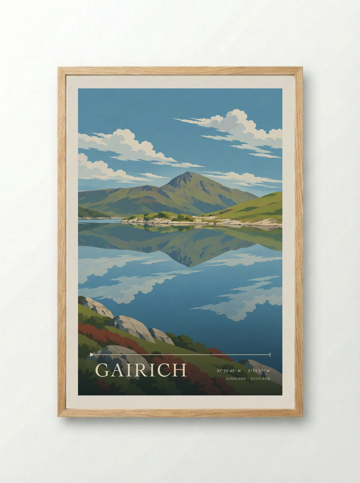 Gairich, Highland | Travel Poster - Framed Print Wood