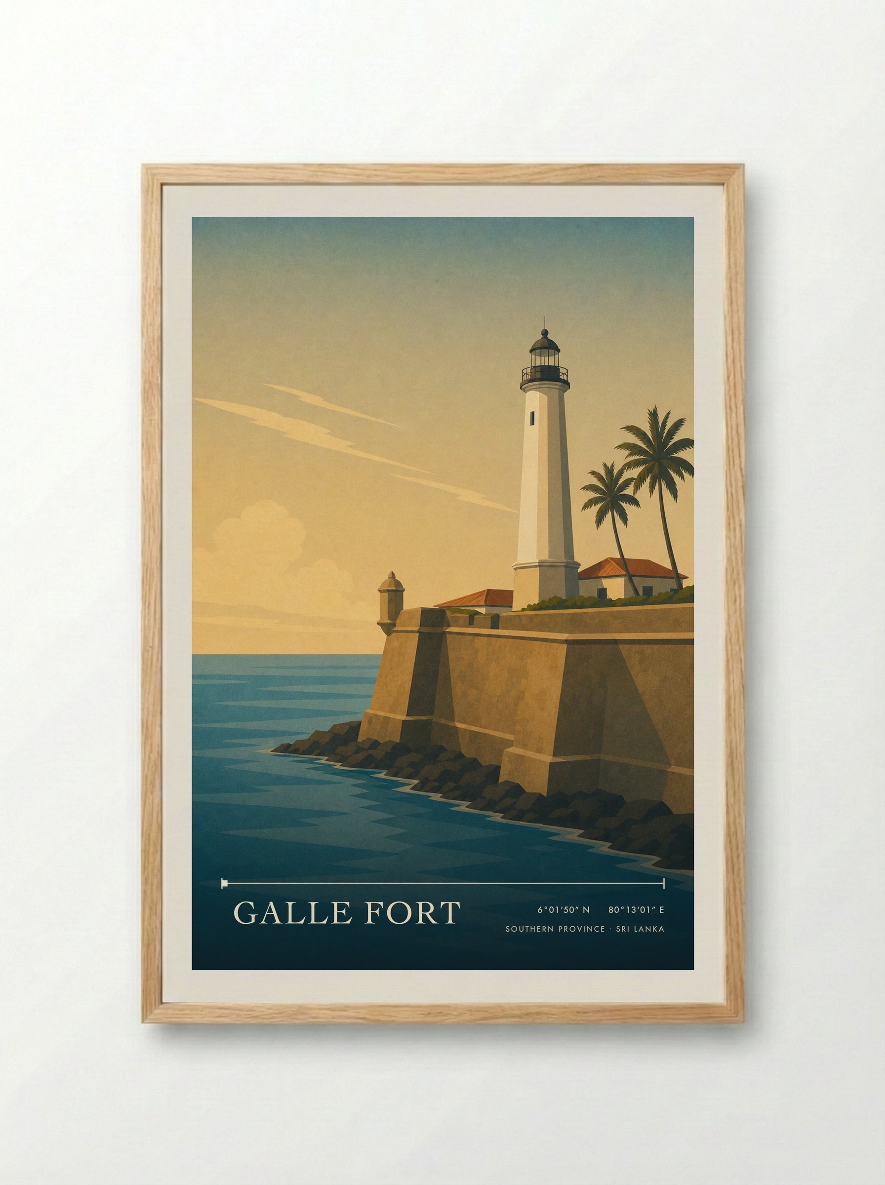 Galle Fort Southern Province Sri Lanka Travel Poster - Framed Print Wood
