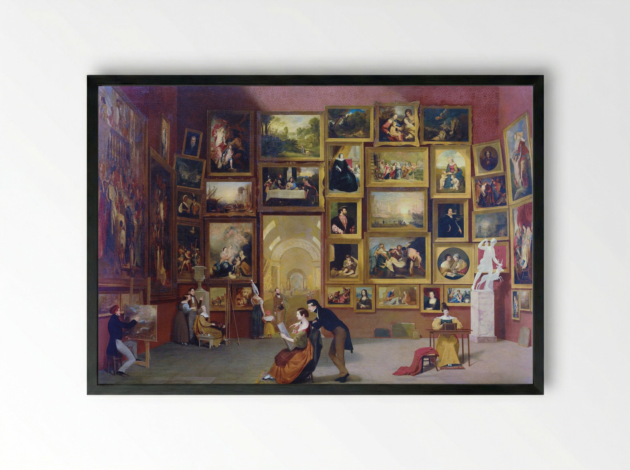 Gallery of the Louvre - Samuel Finley Breese Morse - Framed Print Black