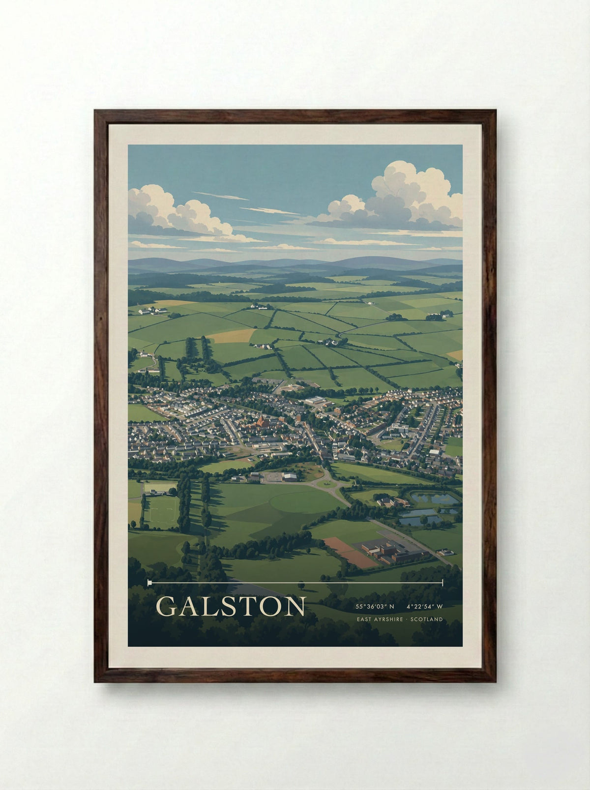 Galston, East Ayrshire | Travel Poster - Framed Print Dark Wood
