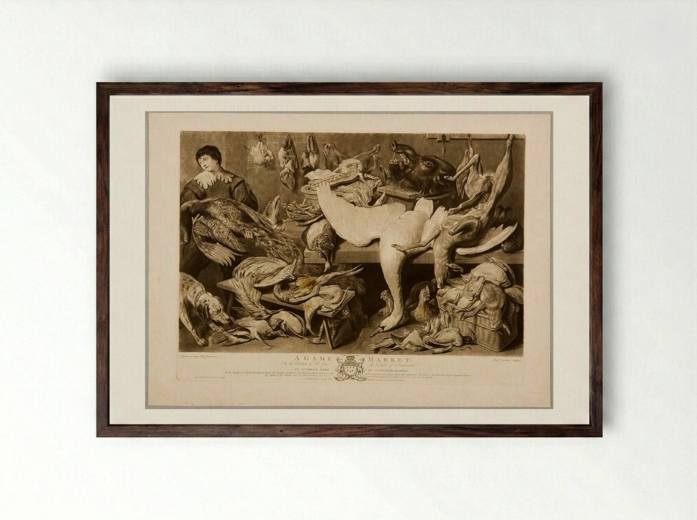 Game Market - Richard Earlom - Framed Print Dark Wood
