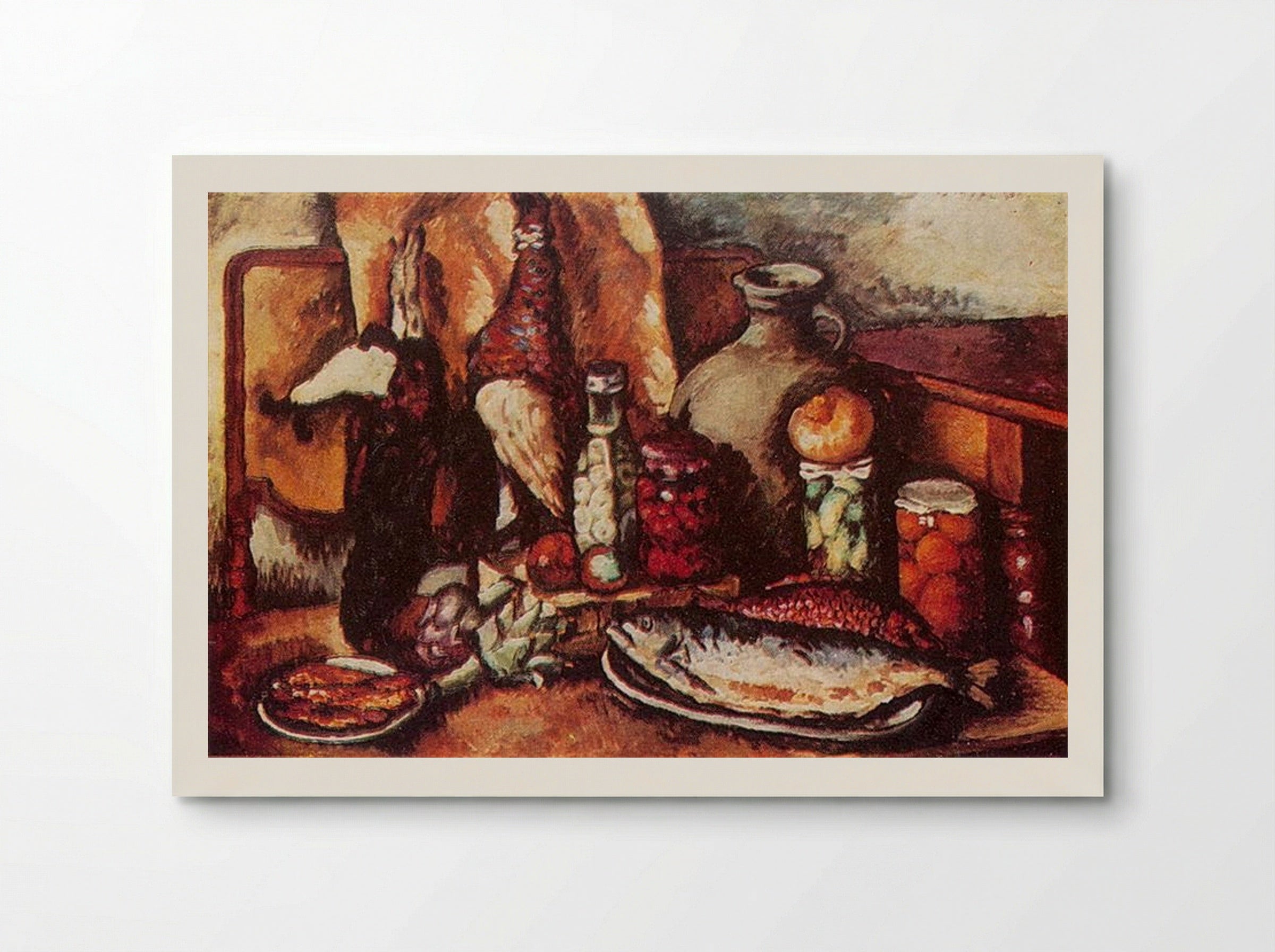 Game, fish, pickles (Still Life with pheasant) - Ilya Mashkov - Poster