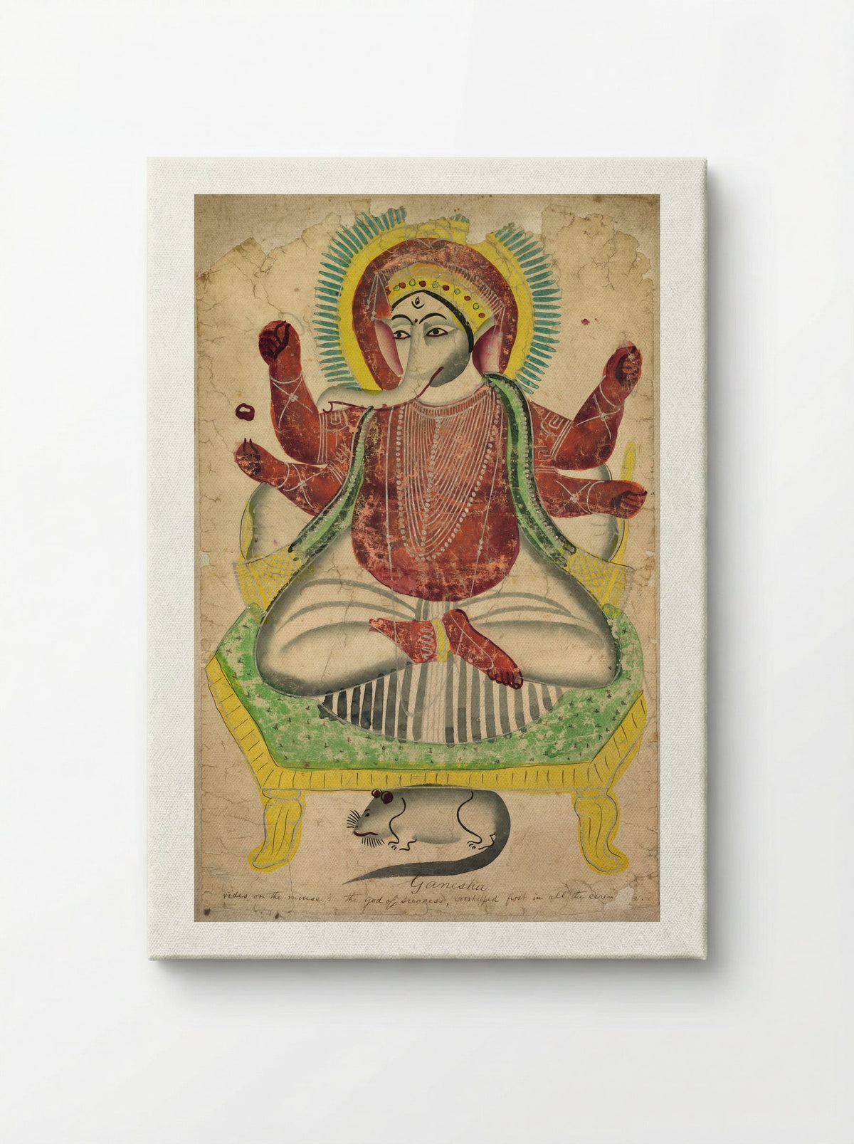 Ganesha - Kalighat School - Canvas