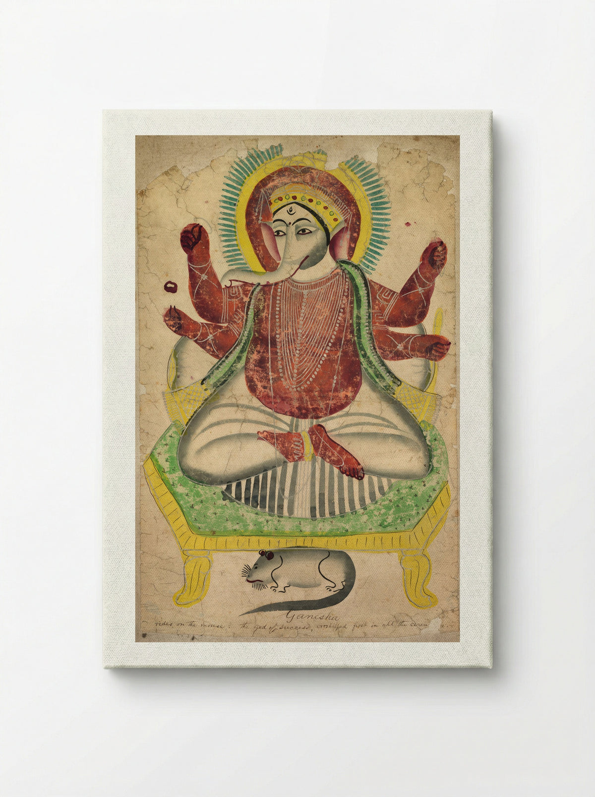 Ganesha - Kalighat School - Canvas