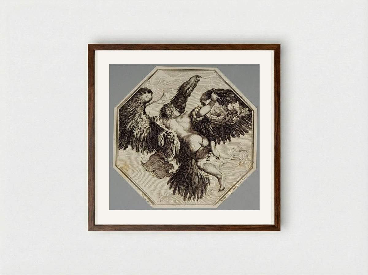Ganymede (After Titian) - Gérard Audran - Framed Print Dark Wood
