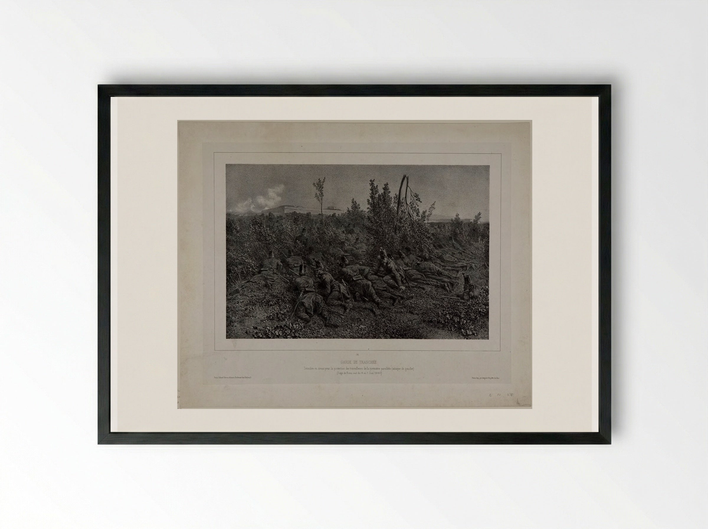 Garde de Tranchée - Denis-Auguste-Marie Raffet - Framed Print Black