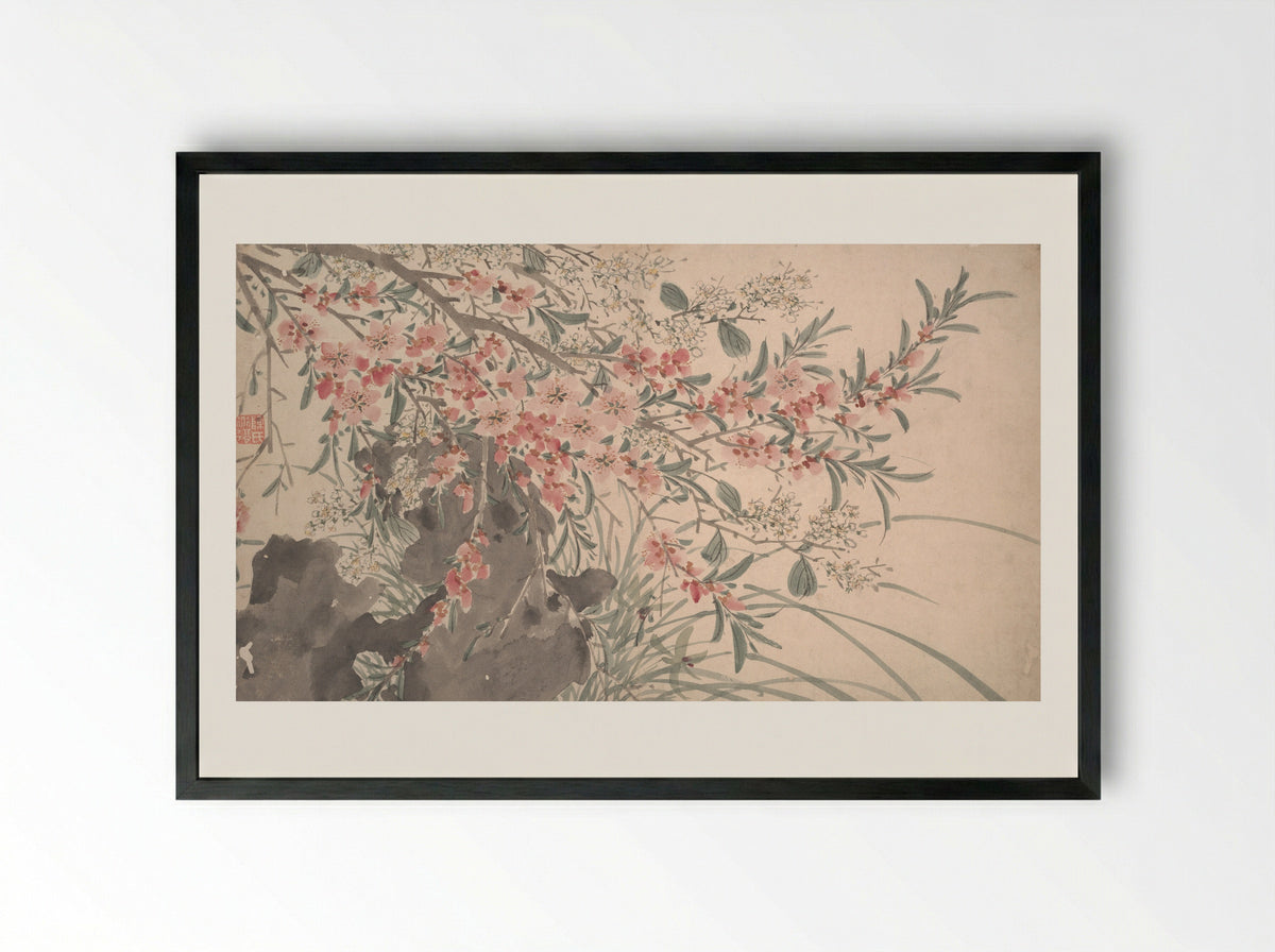Garden Flowers - Chen Chun - Framed Print Black