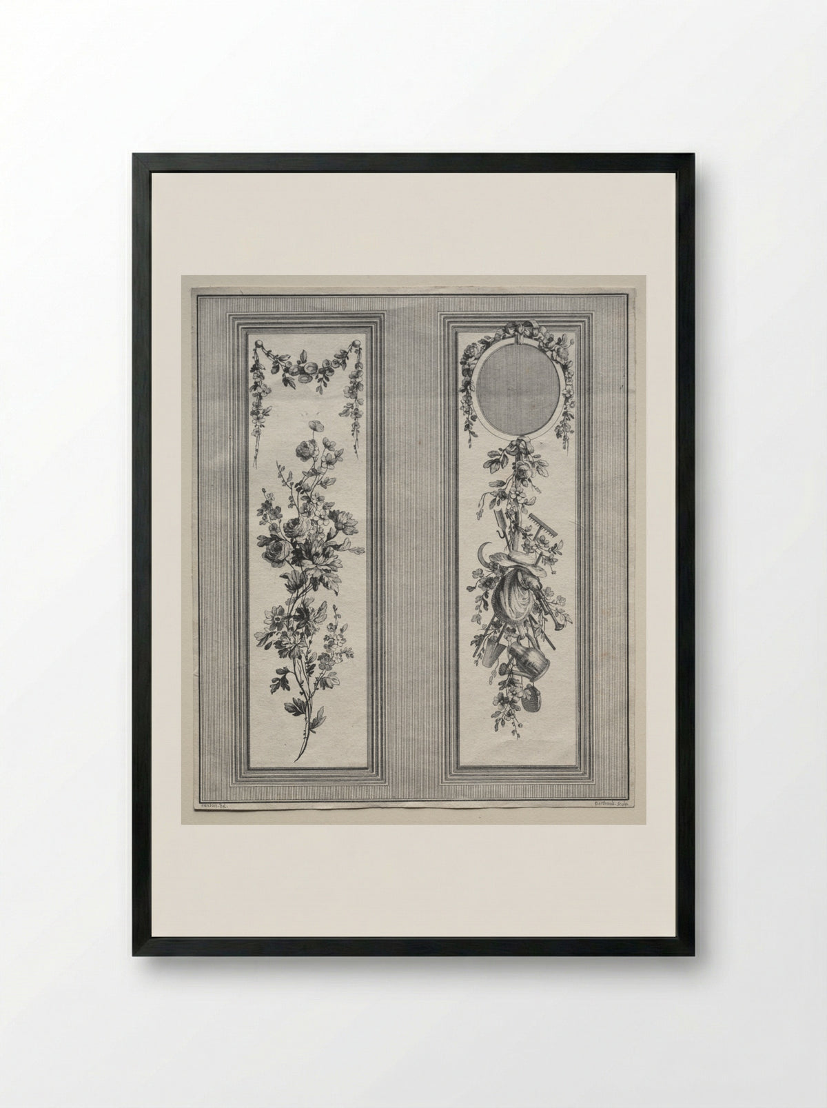 Garden Ornament - Pierre Gabriel Berthault - Framed Print Black