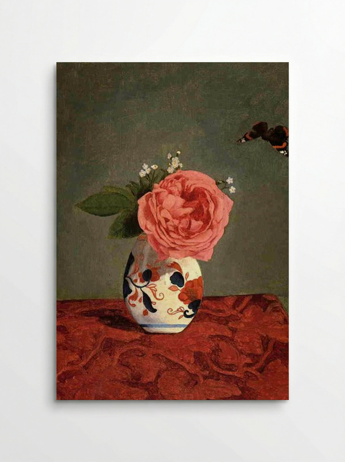 Garden Rose and Blue Forget Me Nots in a Vase - Gustave Caillebotte - Poster