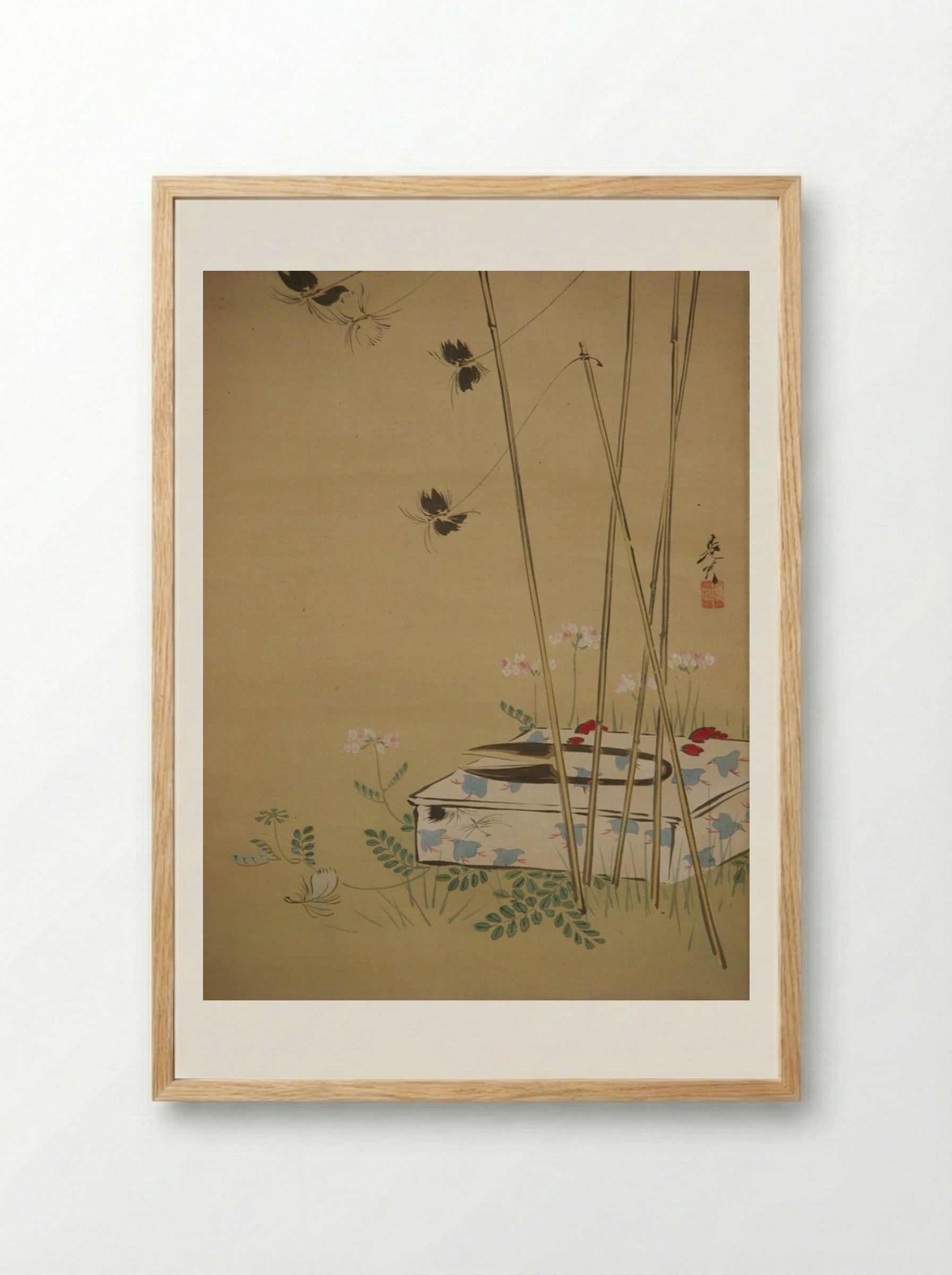 Garden Scene - Shibata Zeshin - Framed Print Wood