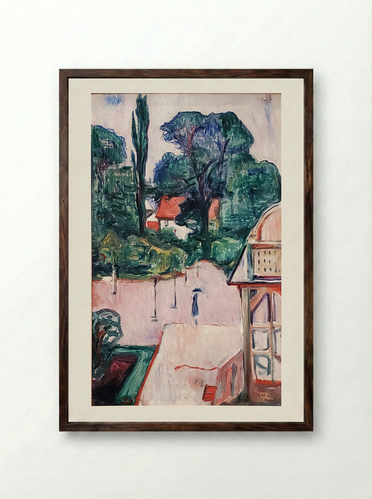 Garden in Taarbaek - Edvard Munch - Framed Print Dark Wood