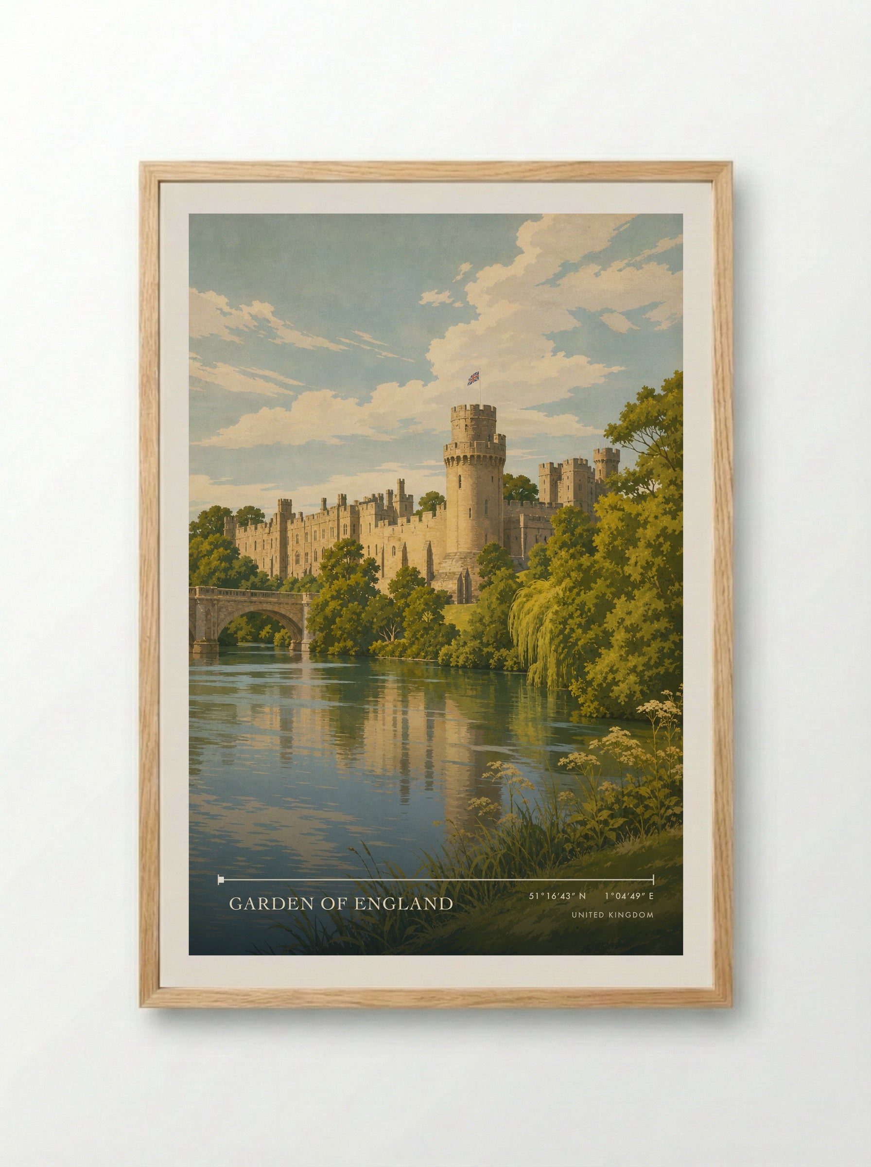 Garden of England United Kingdom Travel Poster - Framed Print Wood