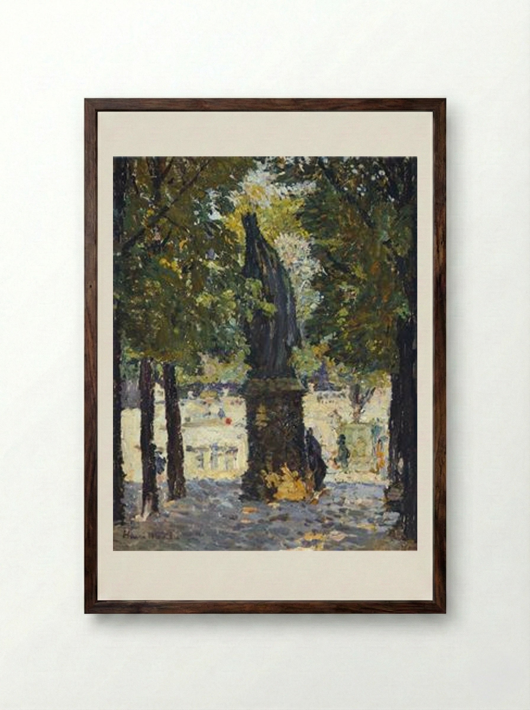 Garden of Luxembourg - Henri Martin - Framed Print Dark Wood
