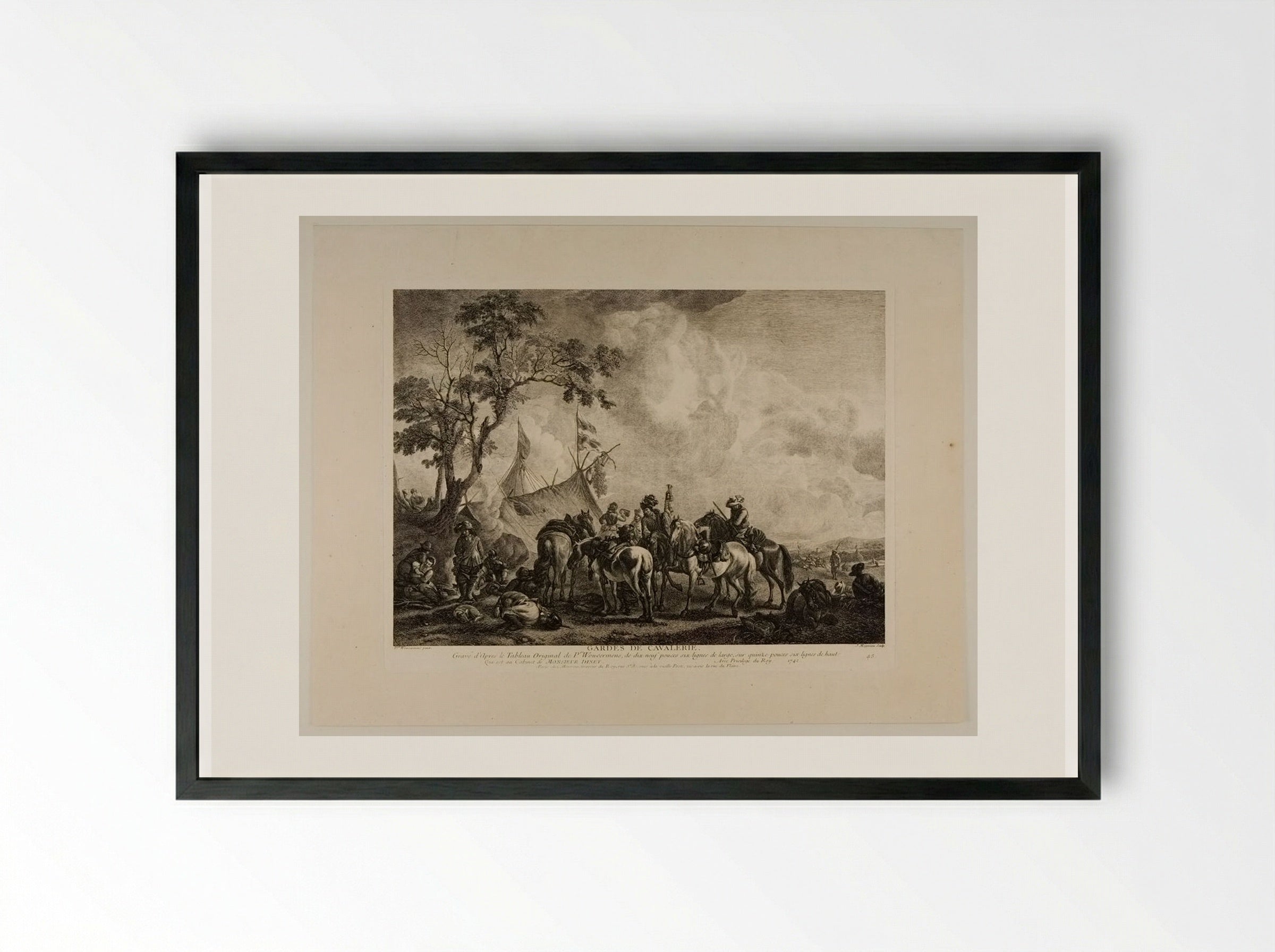 Gardes de Cavalerie - Jean Moyreau - Framed Print Black