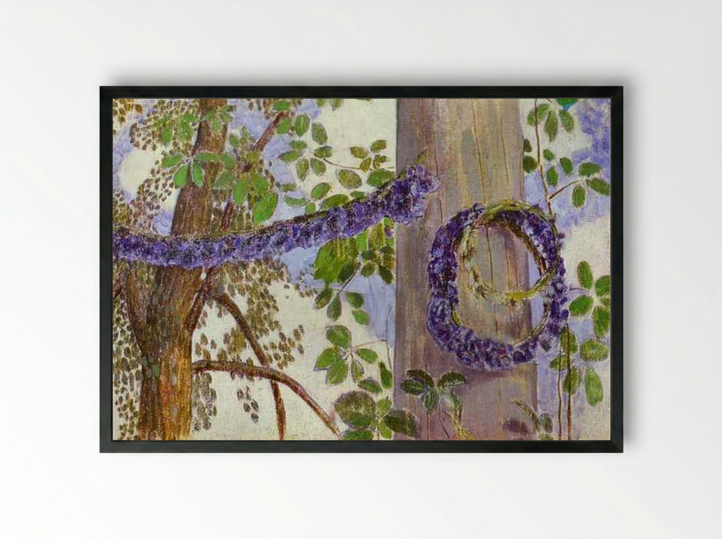 Garlands of Cornflowers - Victor Borisov-Musatov - Framed Print Black
