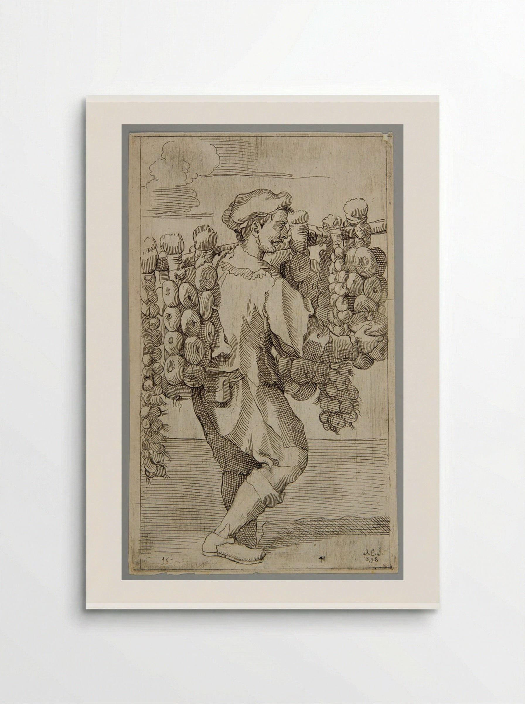 Garlic and onions for sale!, plate 41 - Simon Guillain - Poster
