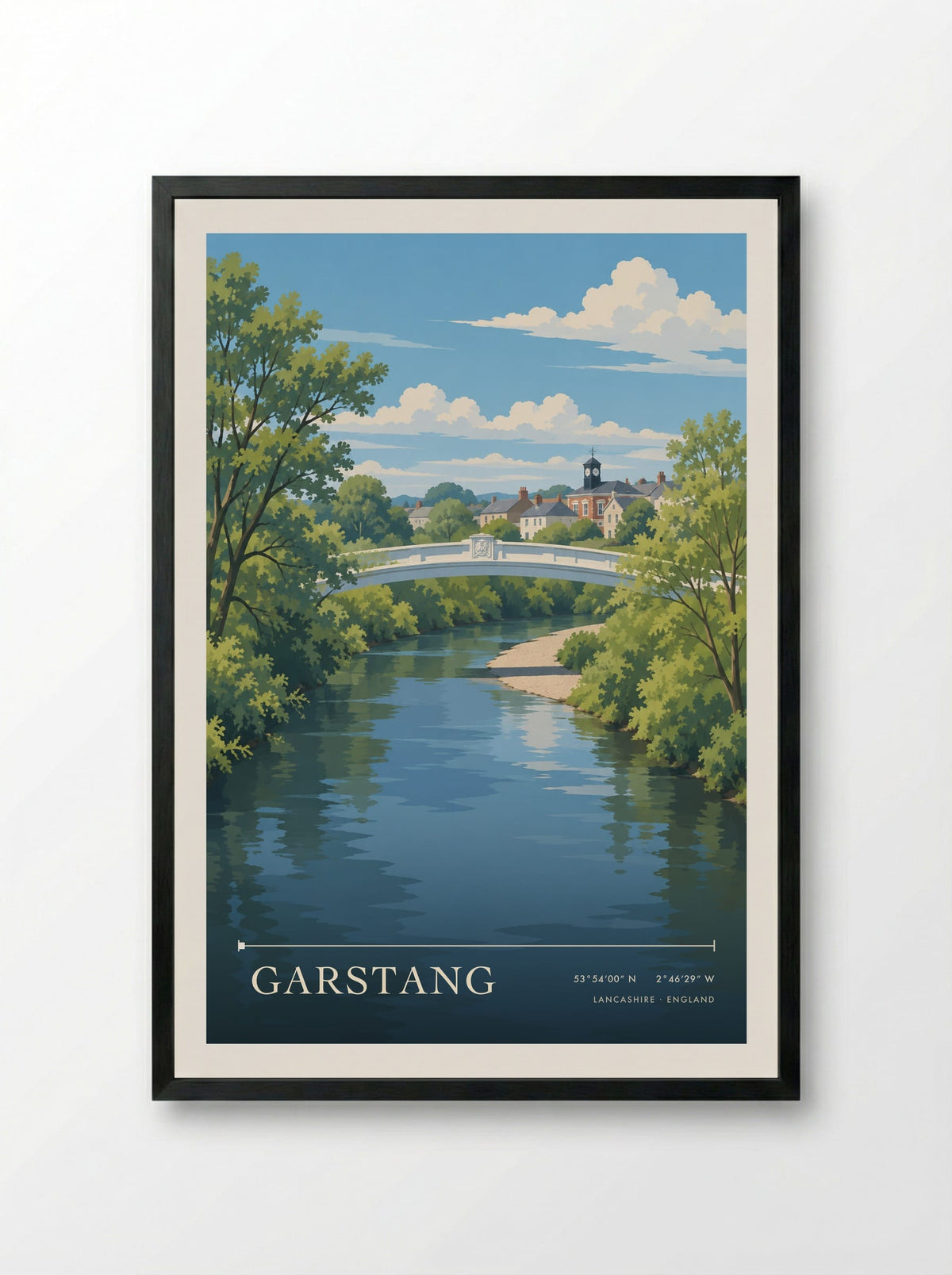 Garstang, Lancashire | Travel Poster - Framed Print Black
