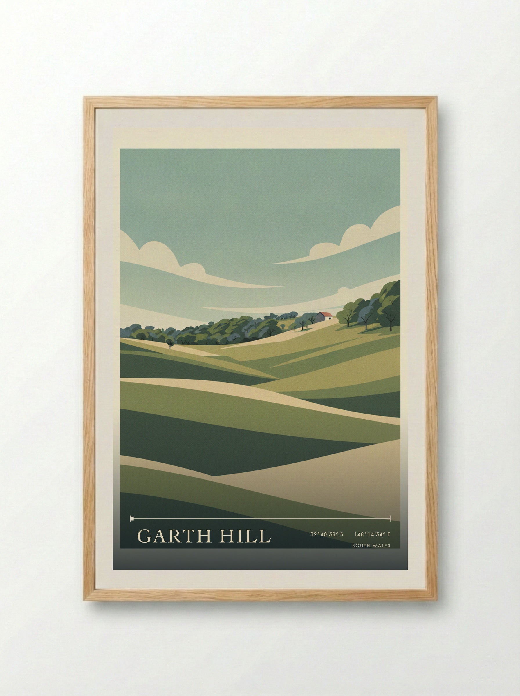 Garth Hill South Wales Wales Travel Poster - Framed Print Wood