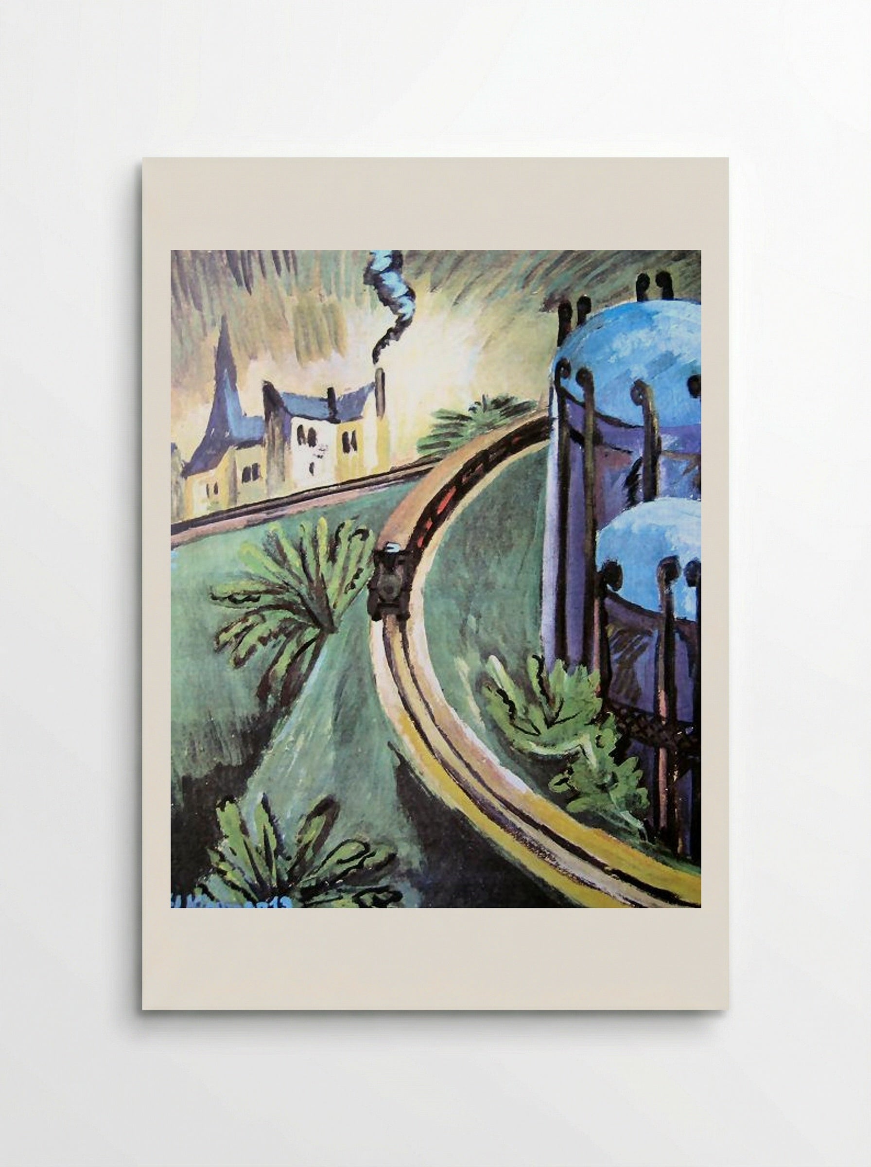 Gasometer in Vorortbahn - Ernst Ludwig Kirchner - Poster