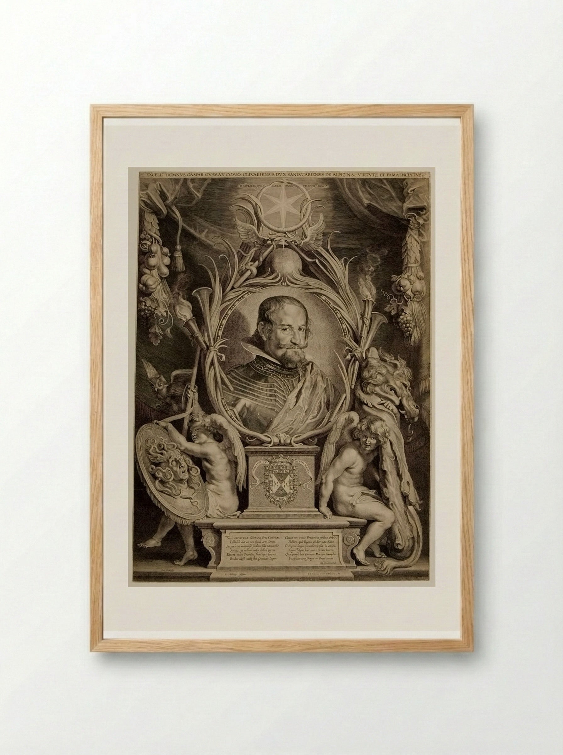Gaspar de Guzmán, Count of Olivarez - Paulus Pontius - Framed Print Wood