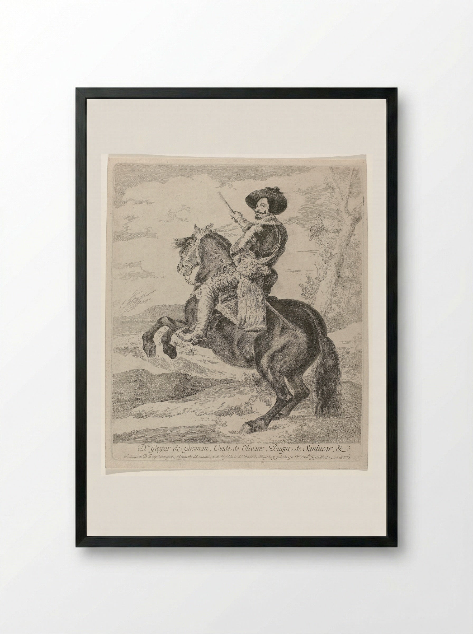 Gaspar de Guzman, Count-Duke of Olivares - Francisco de Goya - Framed Print Black
