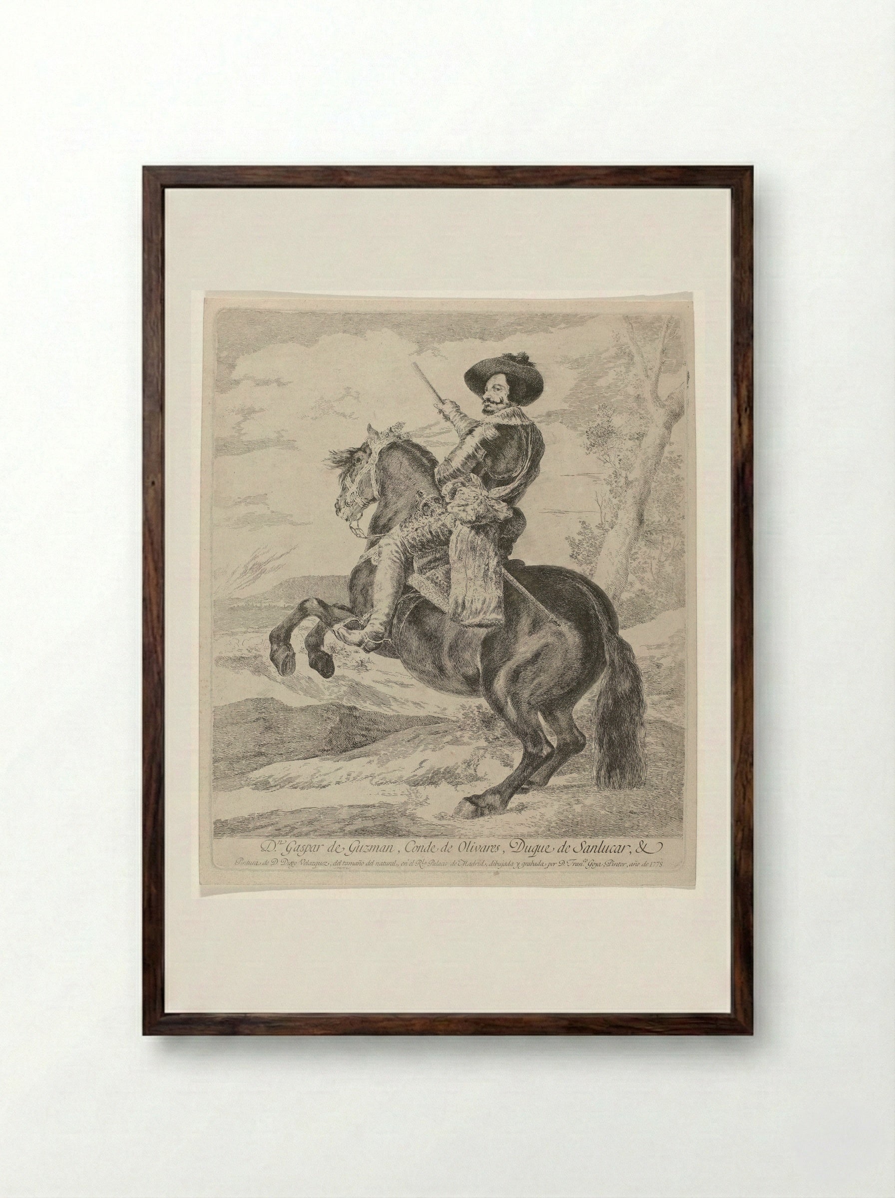 Gaspar de Guzman, Count-Duke of Olivares - Francisco de Goya - Framed Print Dark Wood
