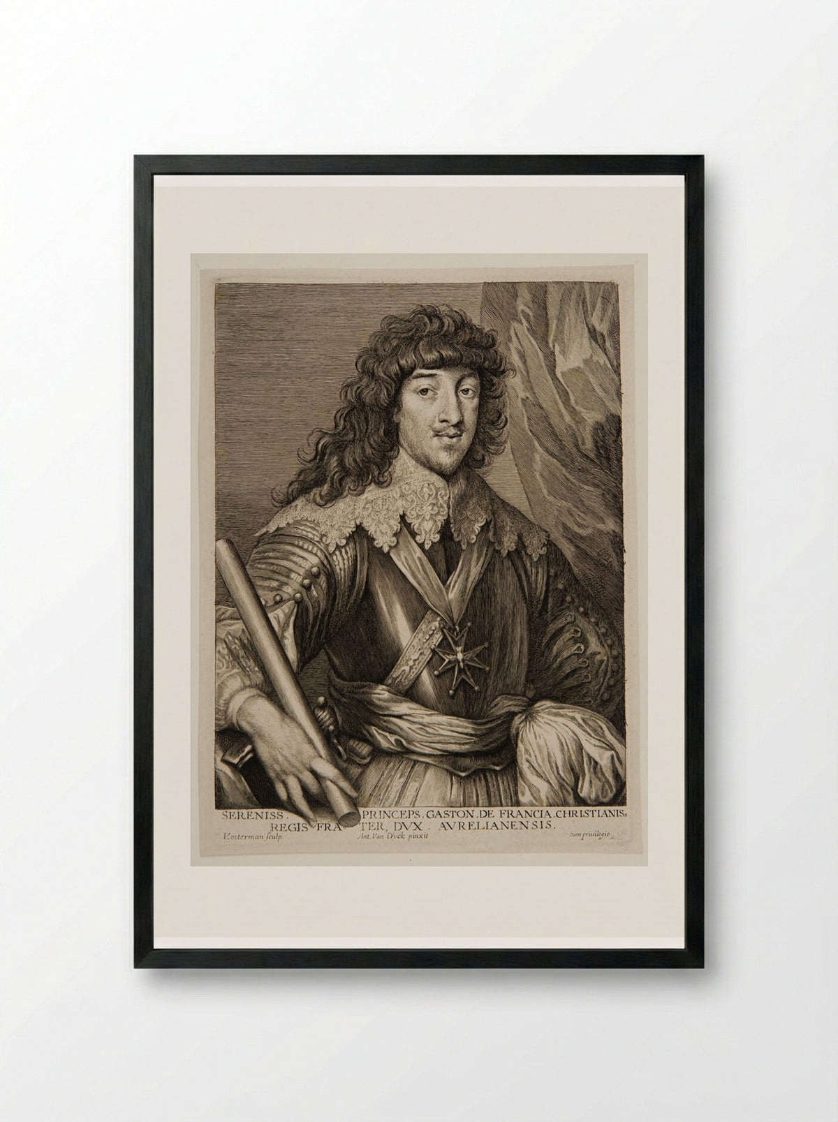 Gaston de France, duc d'Orléans - Lucas Vorsterman I - Framed Print Black