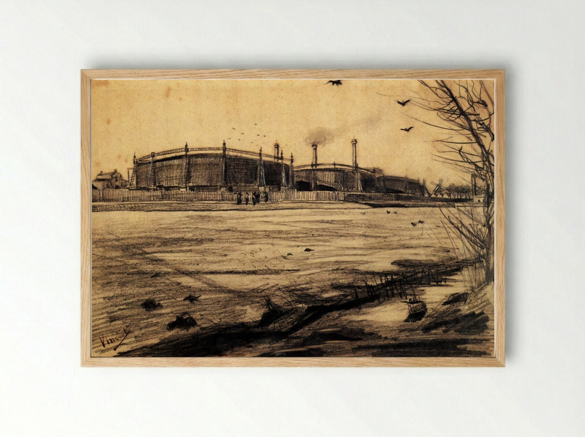 Gasworks - Vincent van Gogh - Framed Print Wood