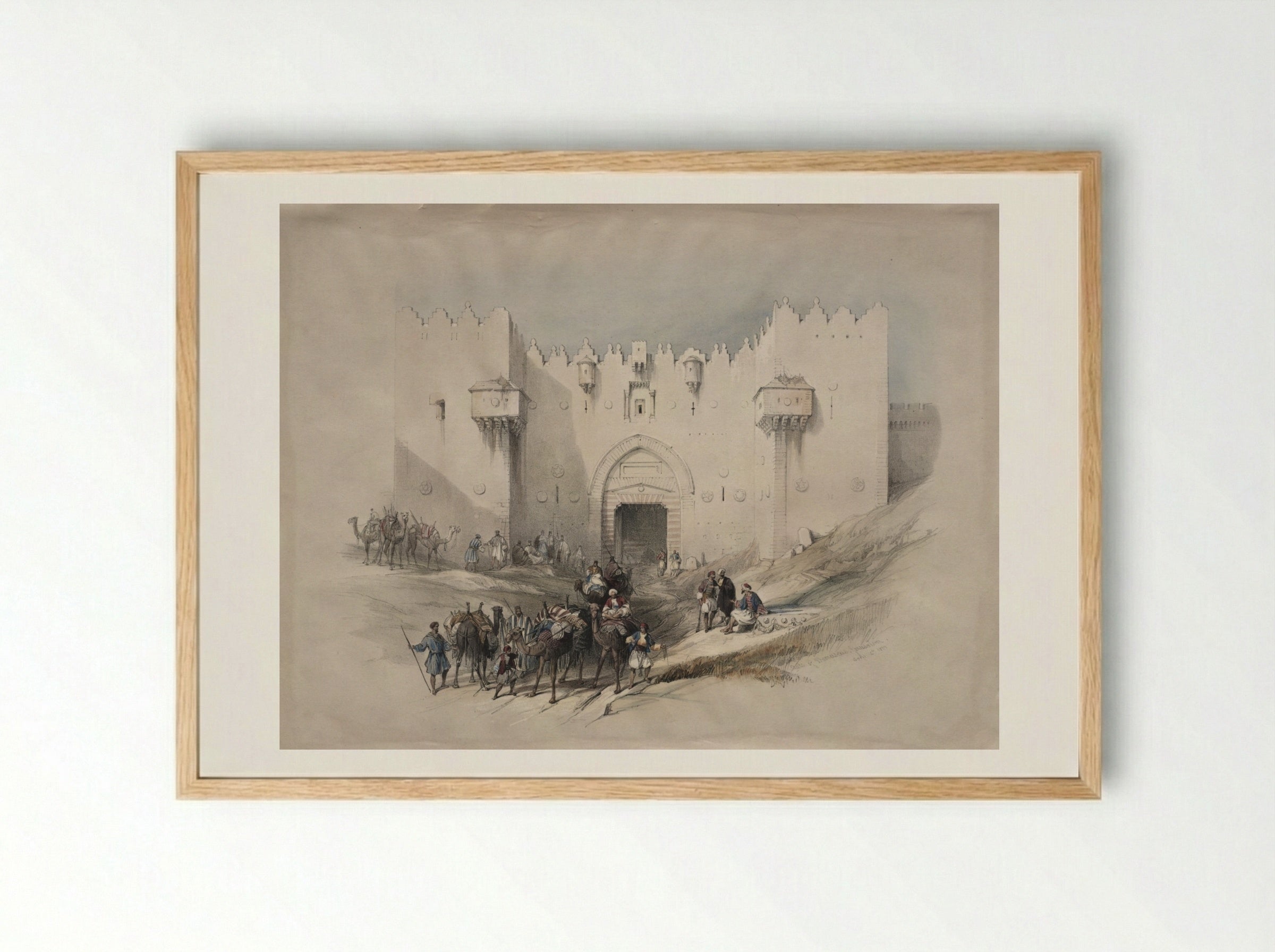 Gate of Damascus, Jerusalem - David Roberts - Framed Print Wood