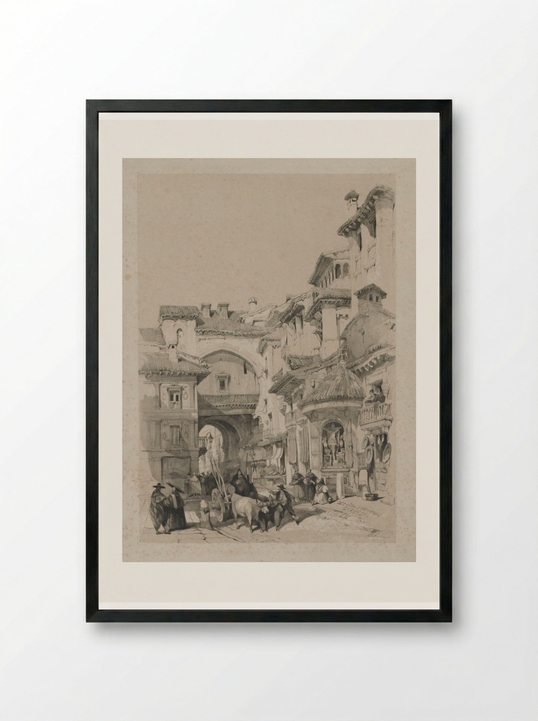 Gate of the Vivarrambla, Granada - Thomas Shotter Boys - Framed Print Black
