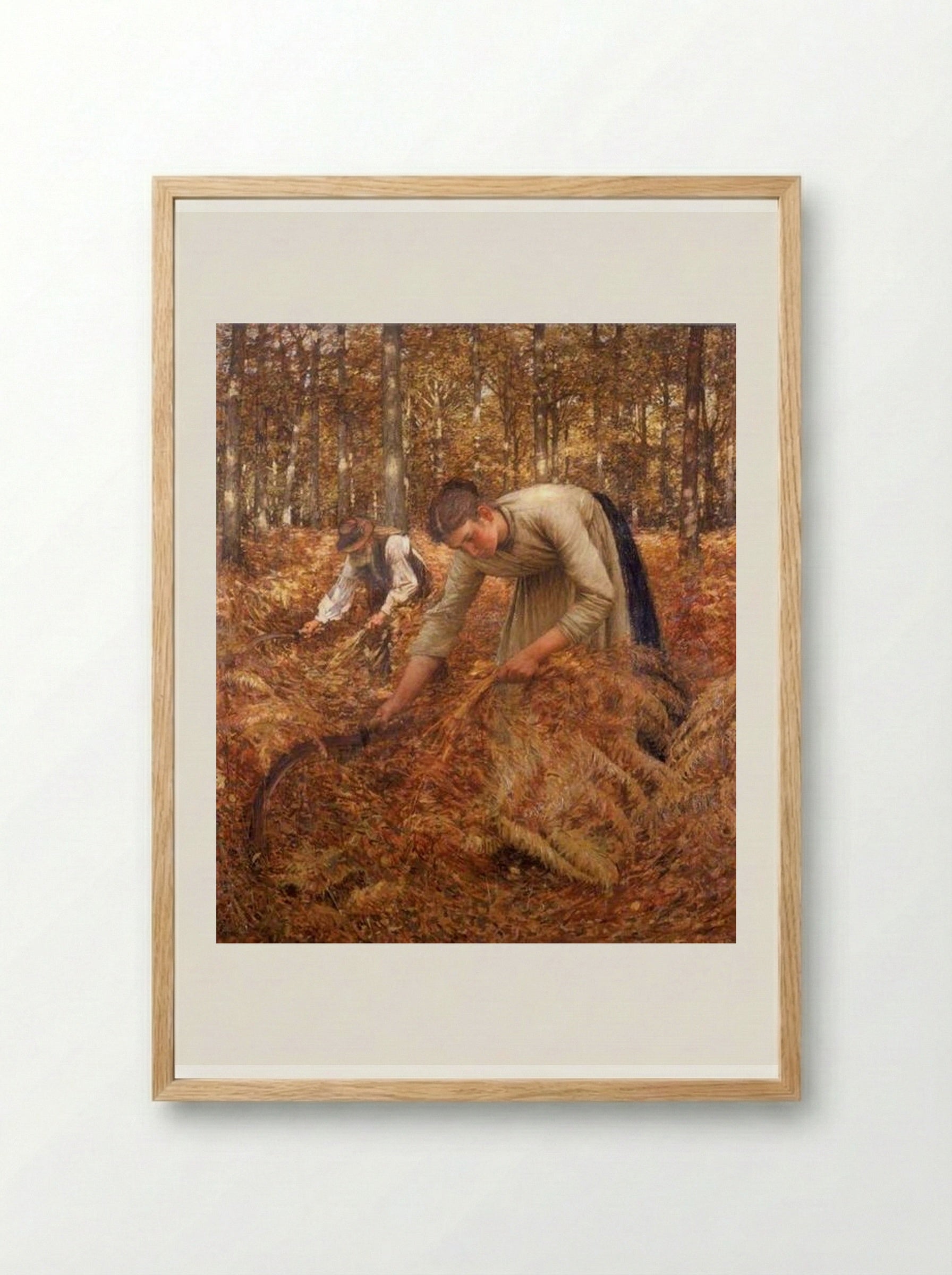 Gathering Bracken - Henry Herbert La Thangue - Framed Print Wood