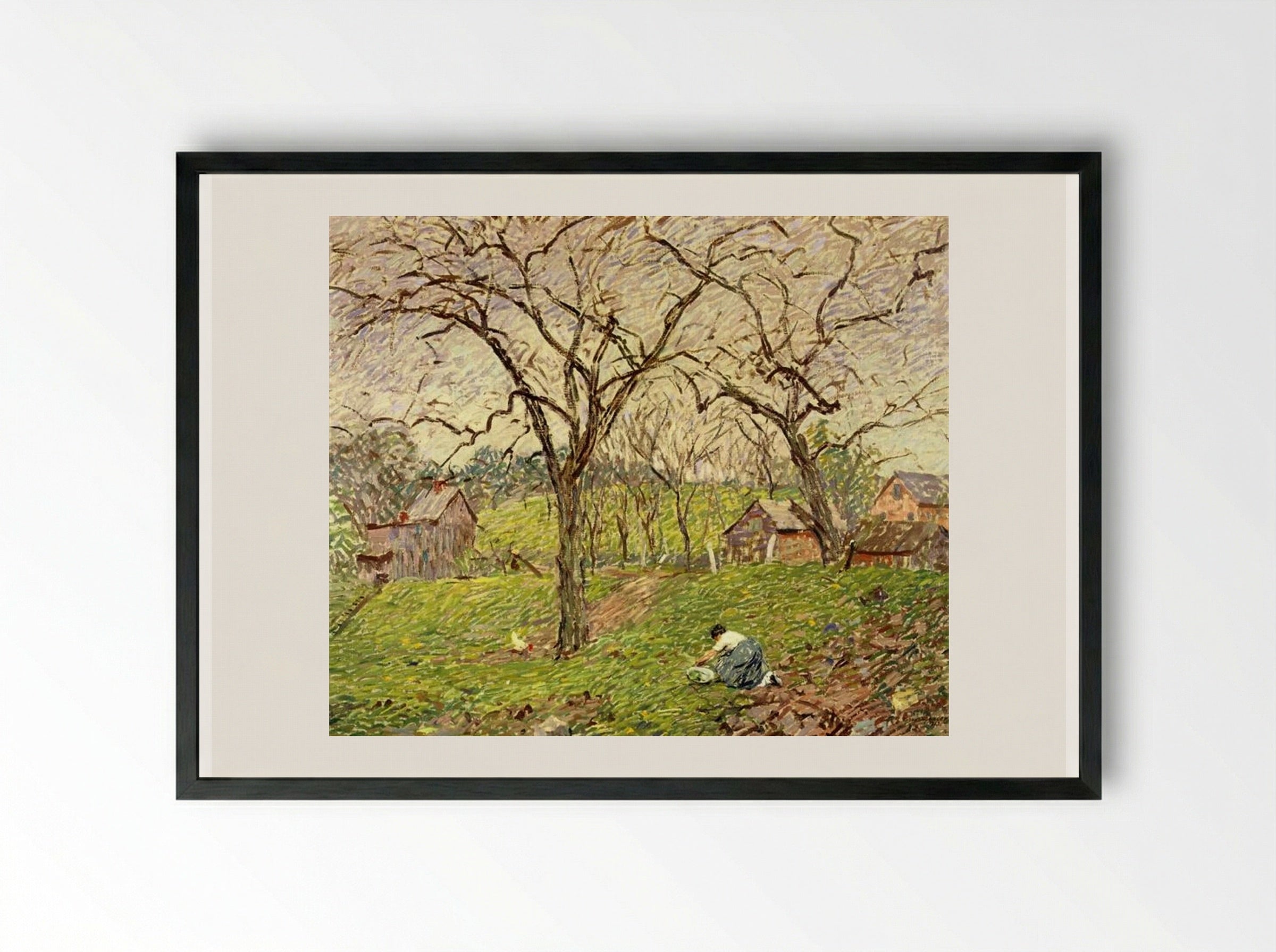 Gathering Greens - Robert Spencer - Framed Print Black