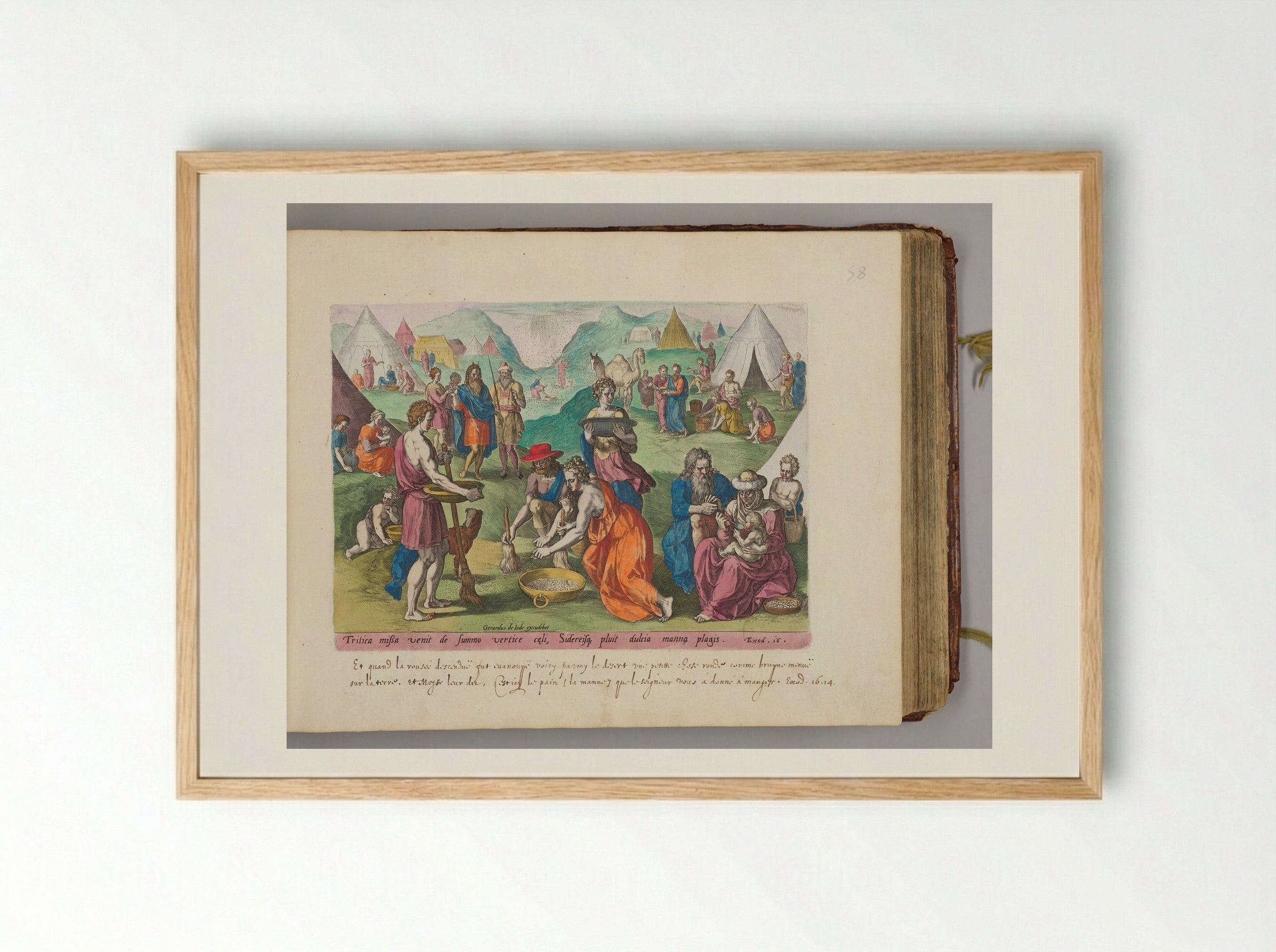 Gathering of the Manna - Johann Sadeler I - Framed Print Wood