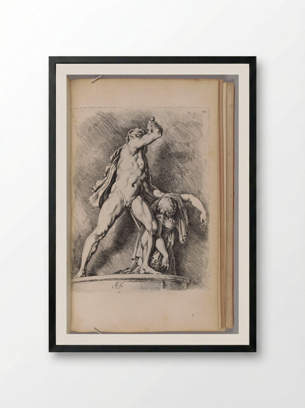 Gaul Killing his Wife and Himself - Jan de Bisschop - Framed Print Black