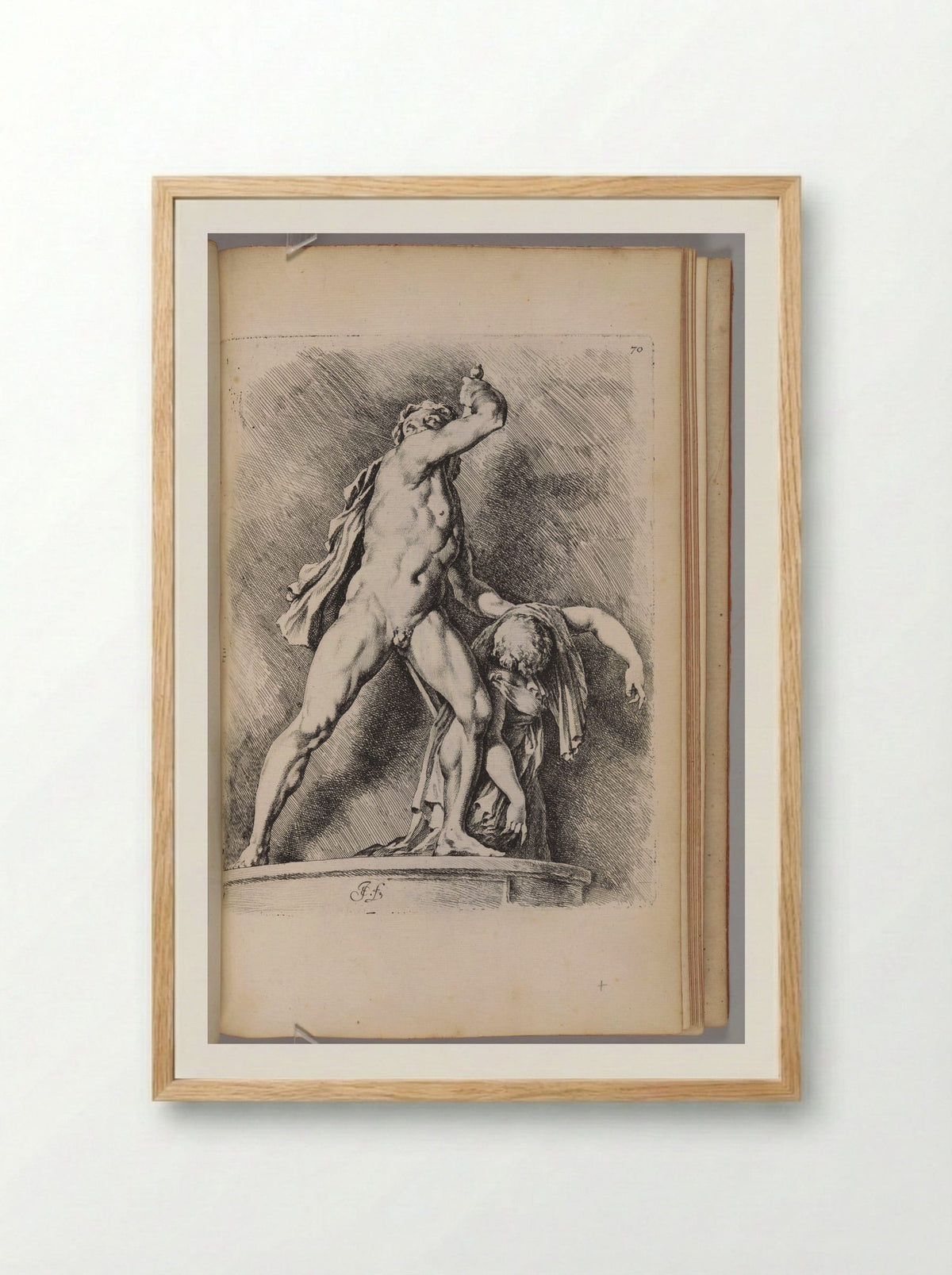 Gaul Killing his Wife and Himself - Jan de Bisschop - Framed Print Wood