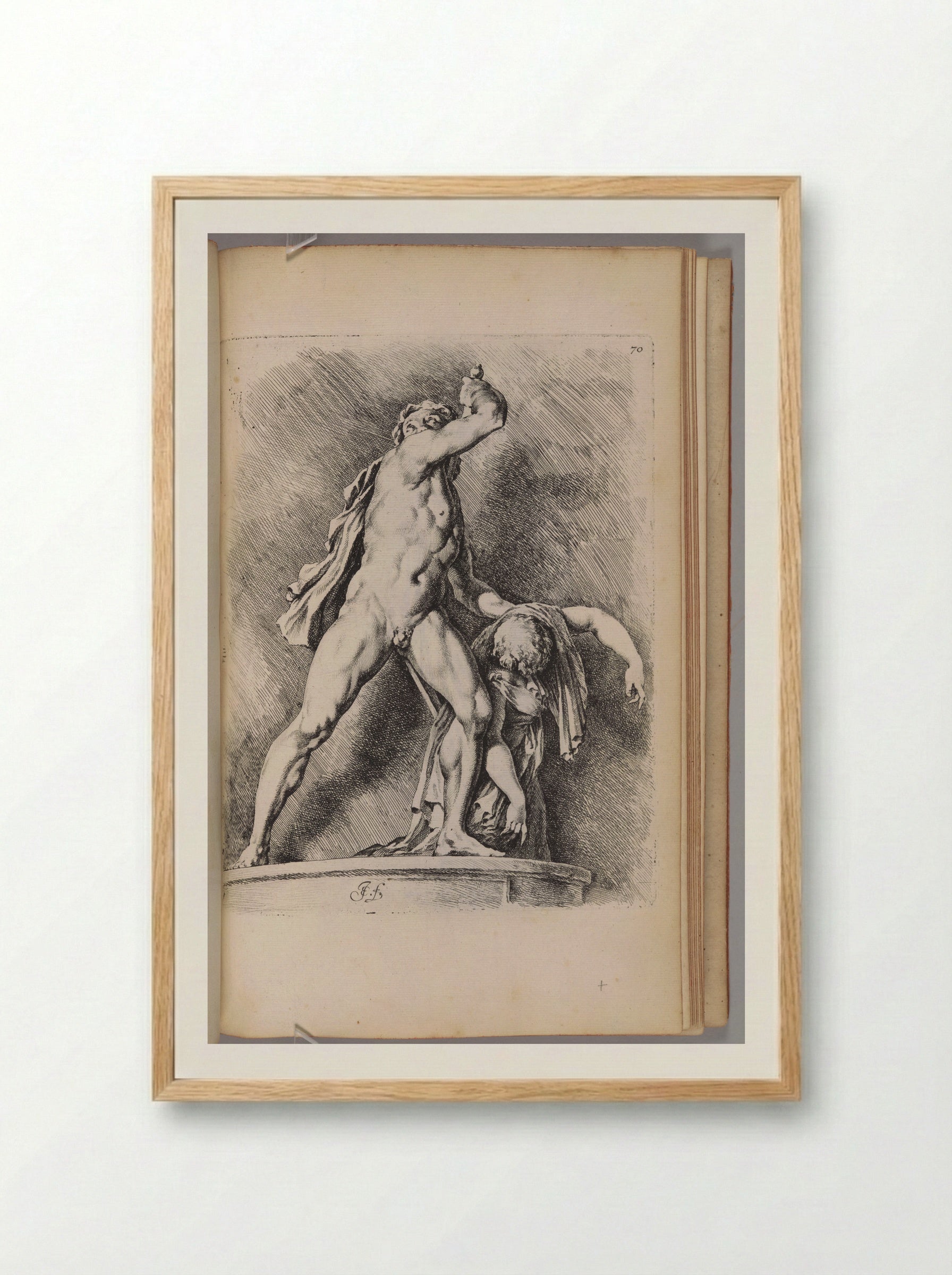 Gaul Killing his Wife and Himself - Jan de Bisschop - Framed Print Wood