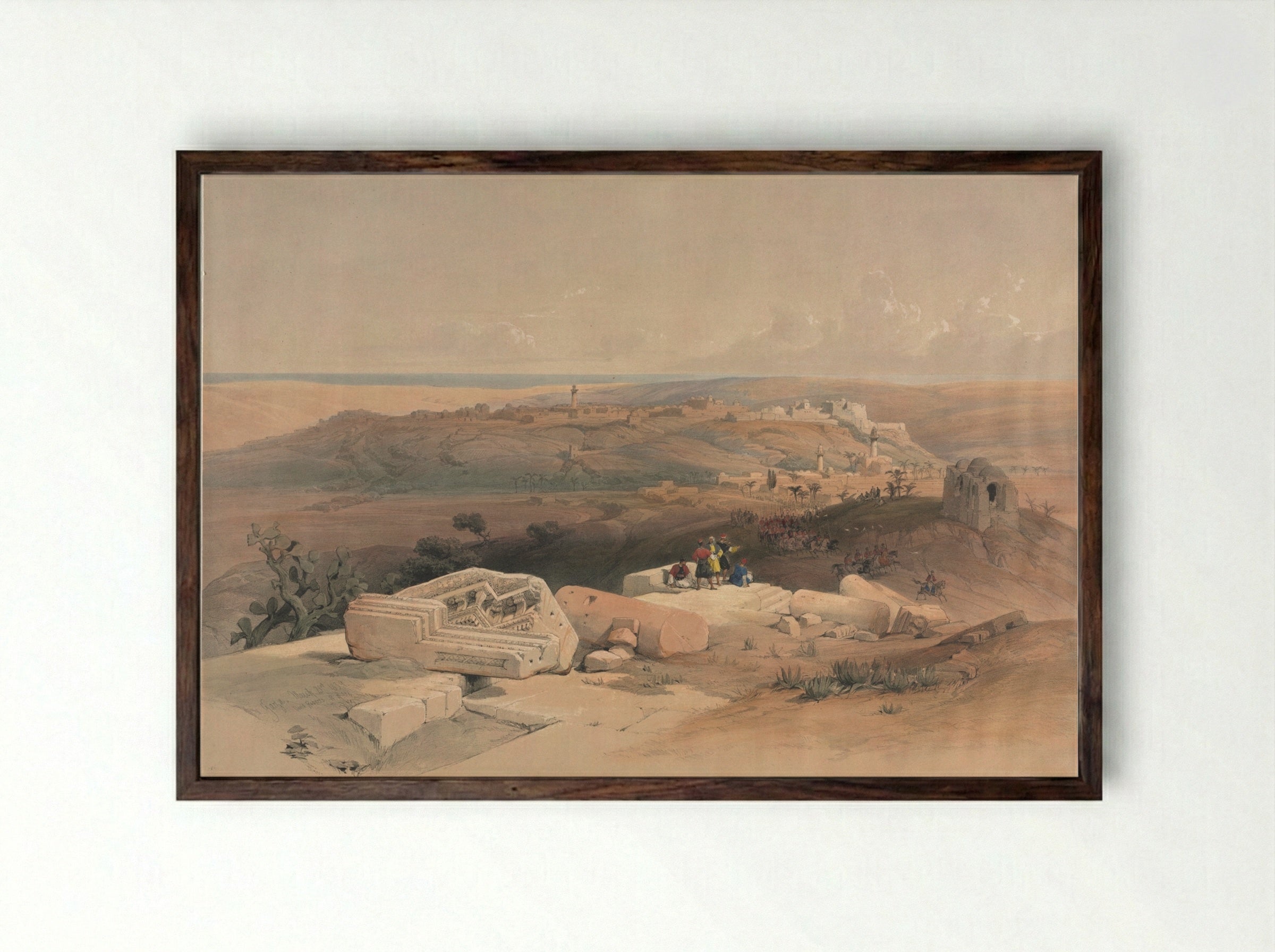 Gaza - David Roberts - Framed Print Dark Wood