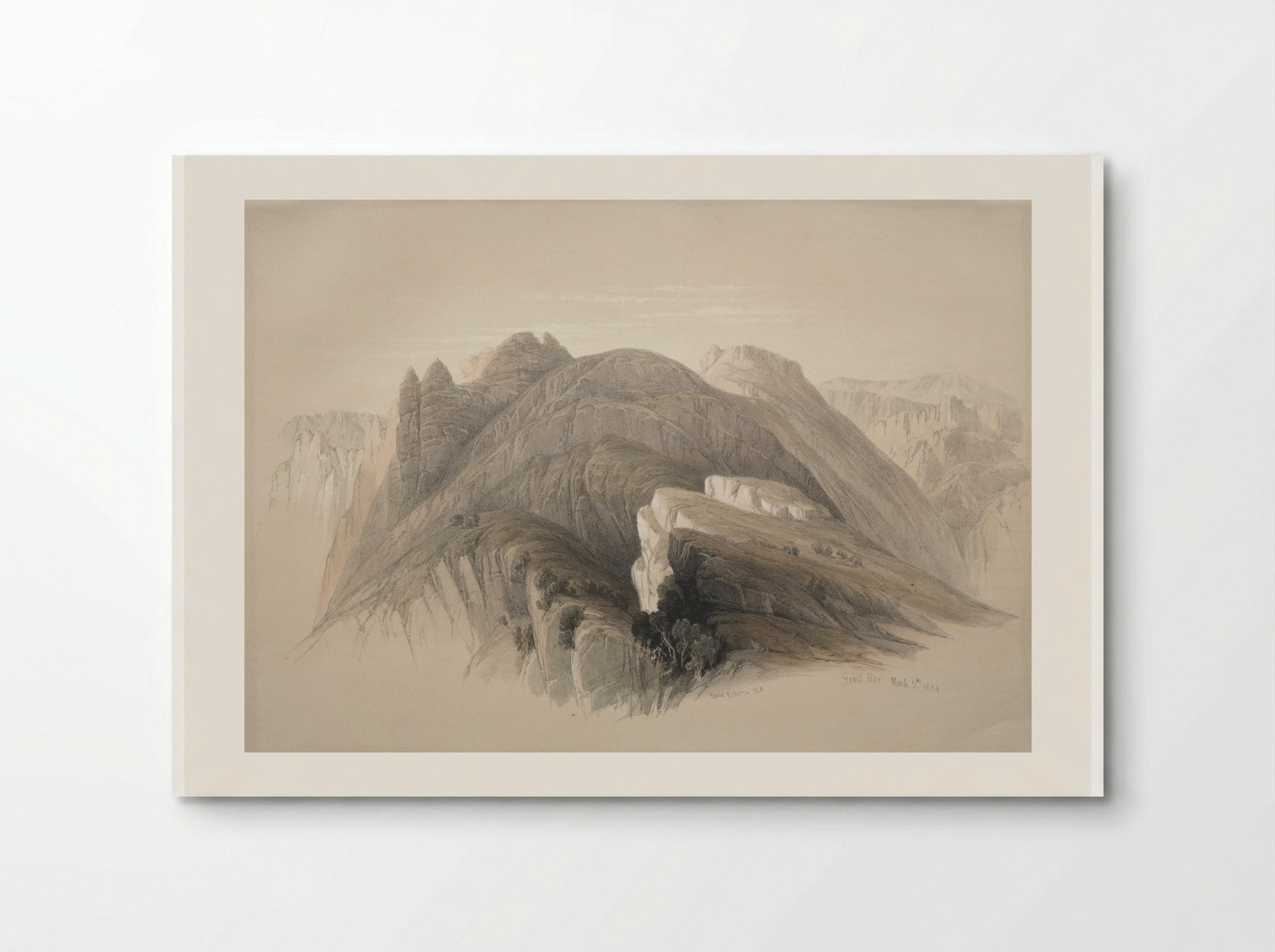 Gebil Hor. Mount Hor, from the Cliffs Encircling Petra - David Roberts - Poster
