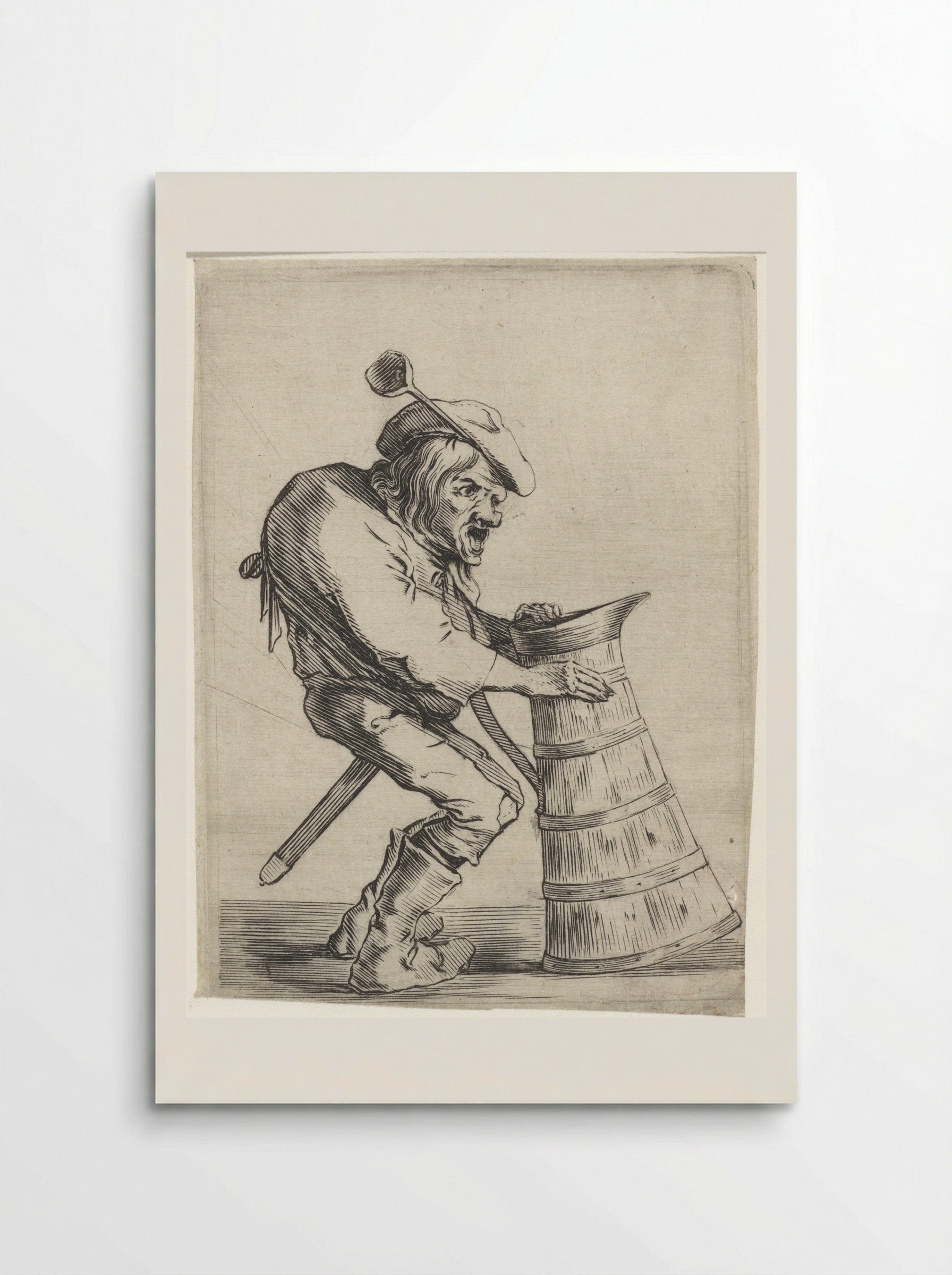 Gebochelde man met schenkkan - Cornelis Saftleven - Poster